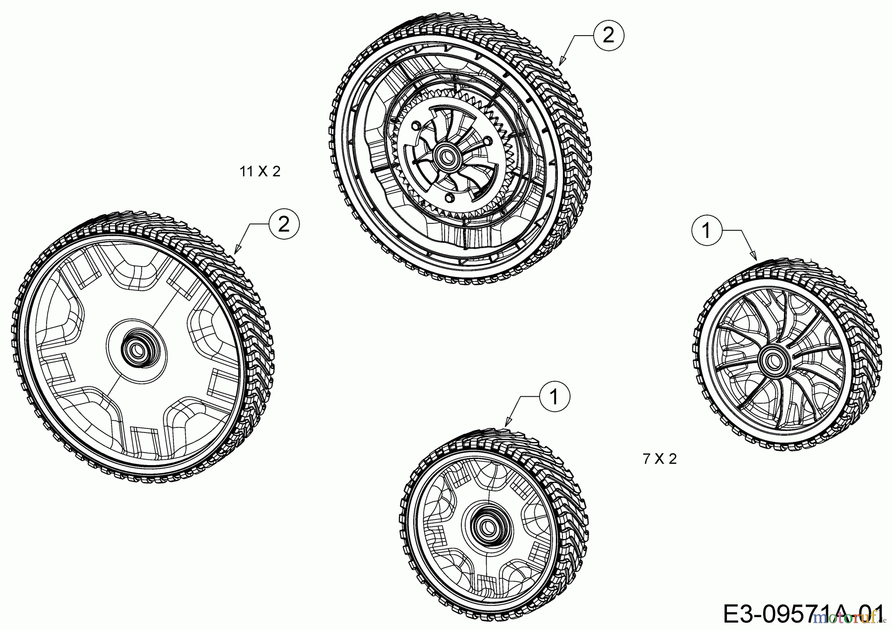  Wolf-Garten Motormäher mit Antrieb Expert 46 BA V HW 12ABTV5E650  (2019) Räder