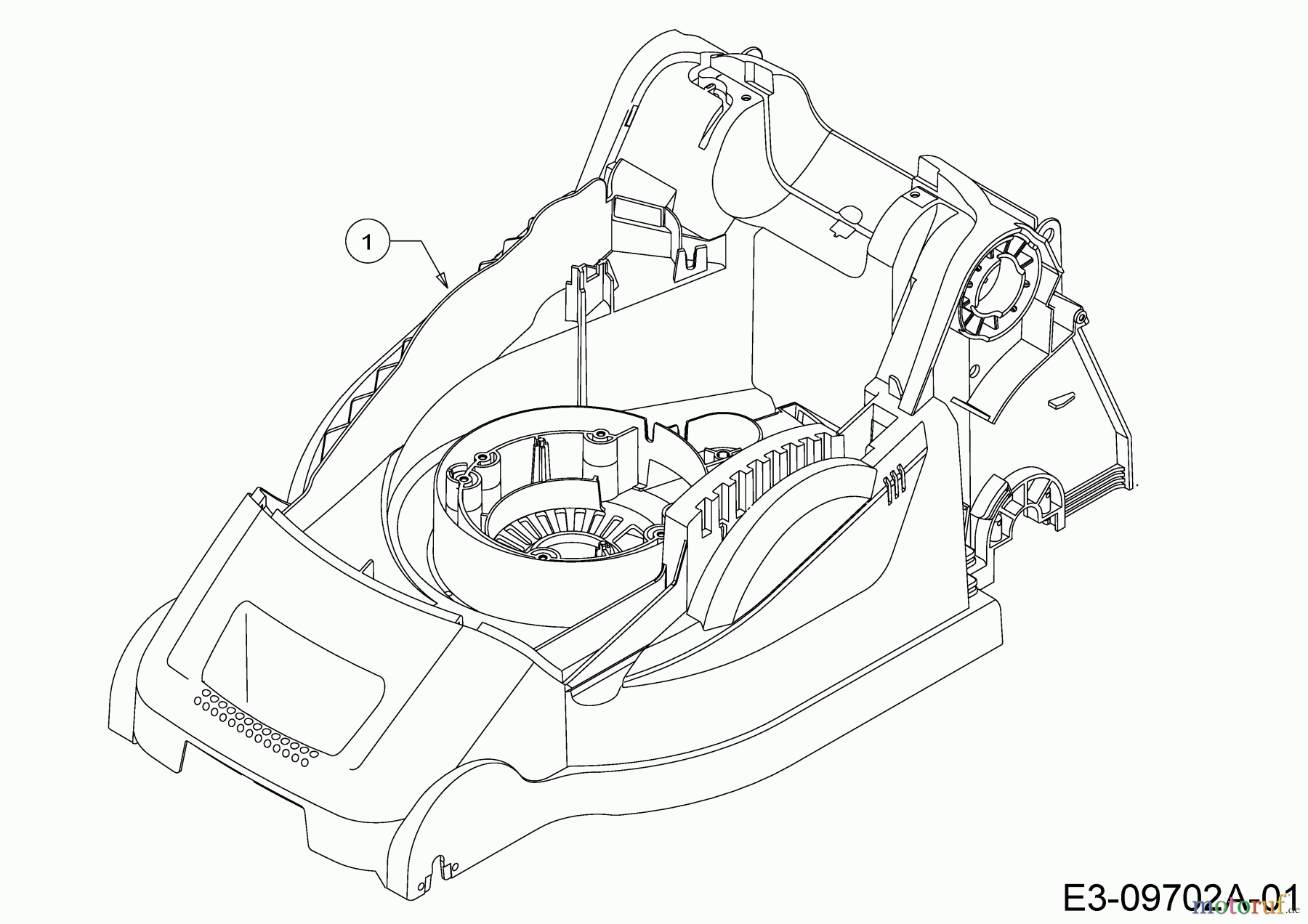  Wolf-Garten Elektromäher mit Antrieb Expert 40 EA 18CRH1K-650  (2018) Mähwerksgehäuse
