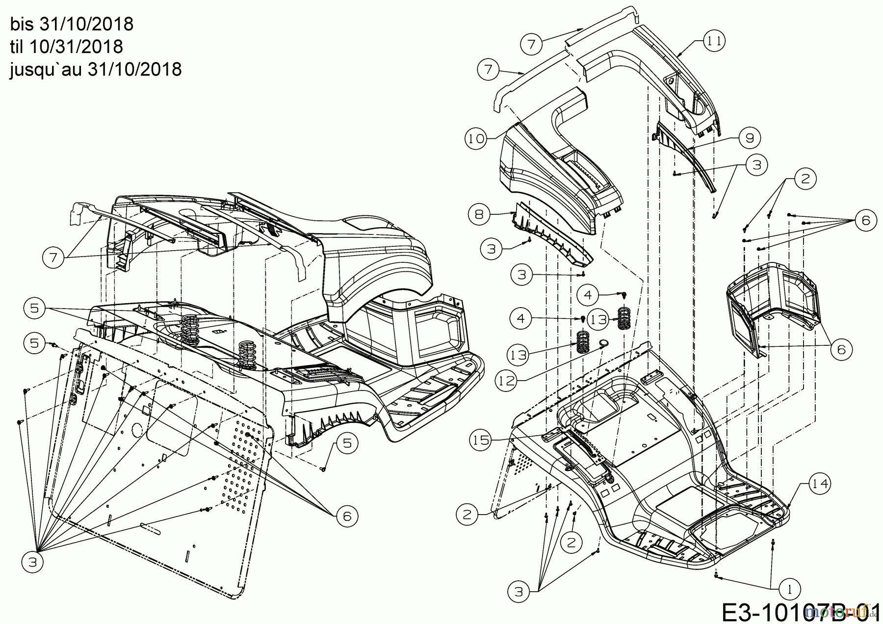  Wolf-Garten Rasentraktoren 106.230 H 13AQA1VR350  (2018) Sitzwanne bis 31/10/2018
