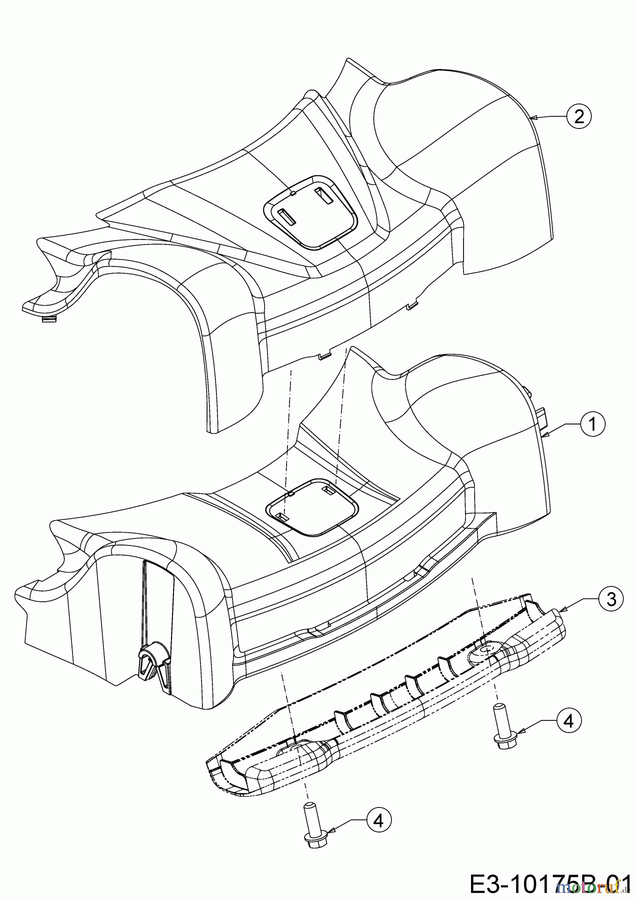  Wolf-Garten Motormäher mit Antrieb A 5300 A 12B-POKC650 (2019) Abdeckung Vorderachse