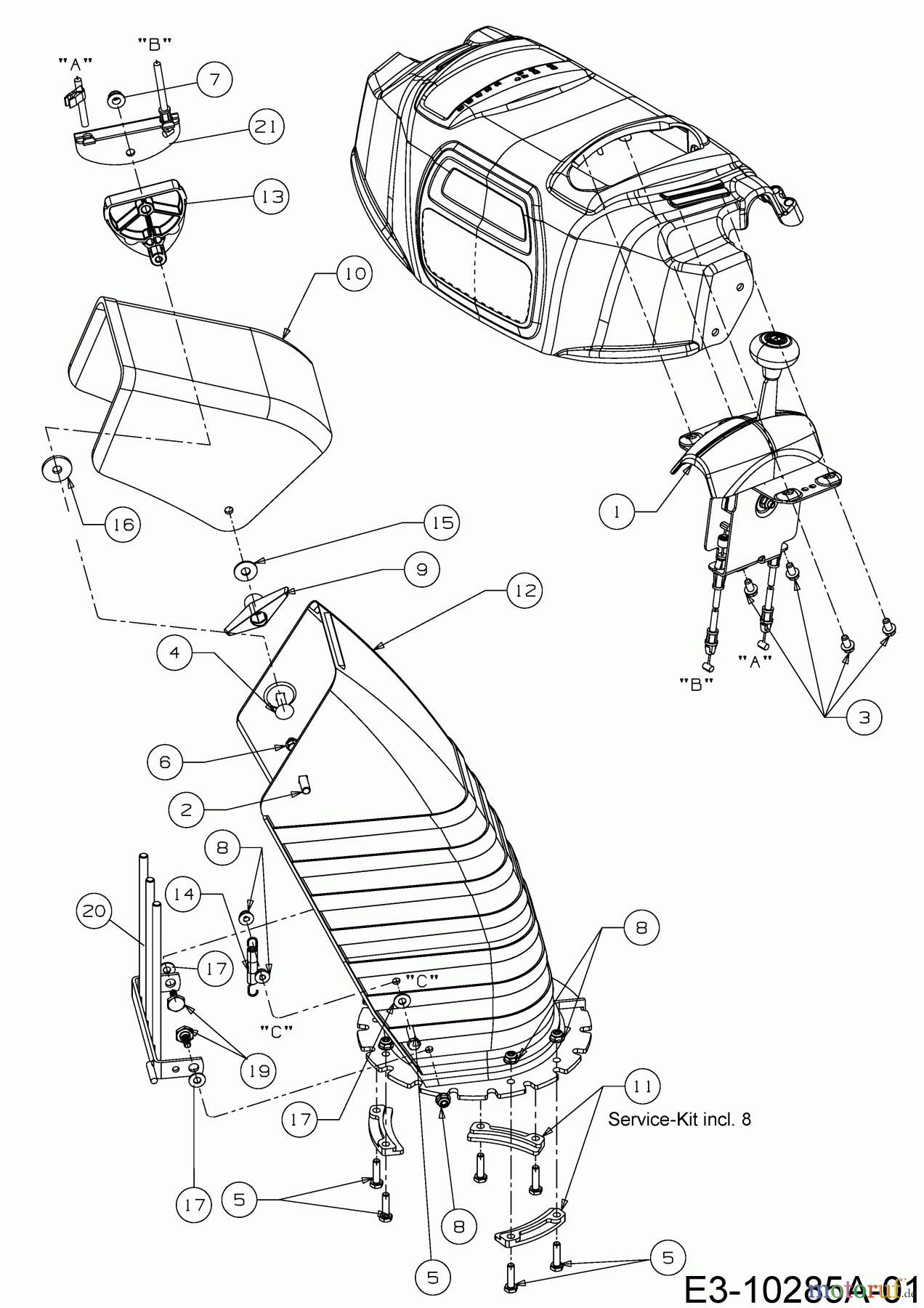  Wolf-Garten Schneefräsen Expert 84110 31AY95SV650  (2016) Auswurfschacht, 2-Wege-Steuerung