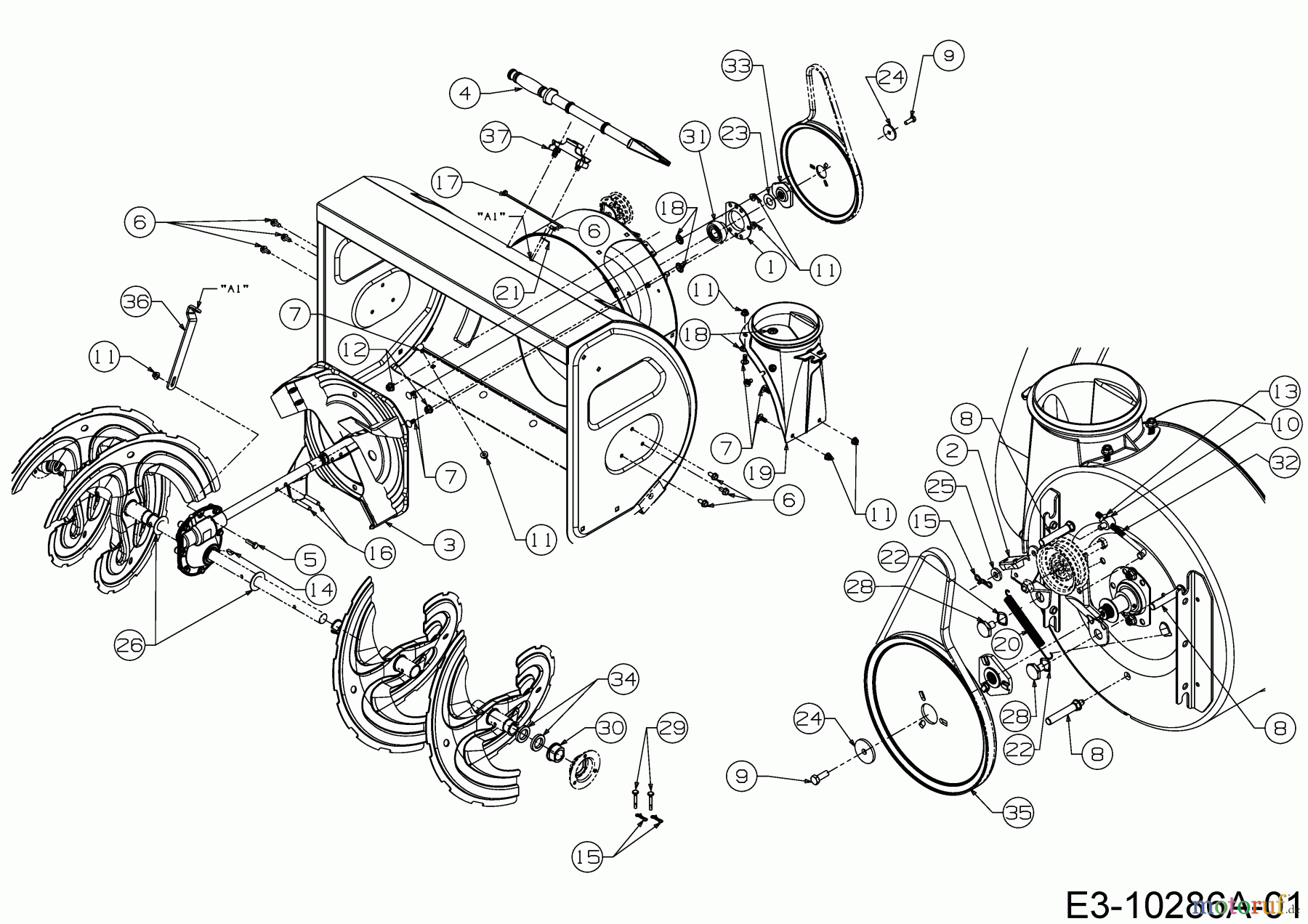  Wolf-Garten Schneefräsen Expert 84110 31AY95SV650  (2016) Schaufelrad