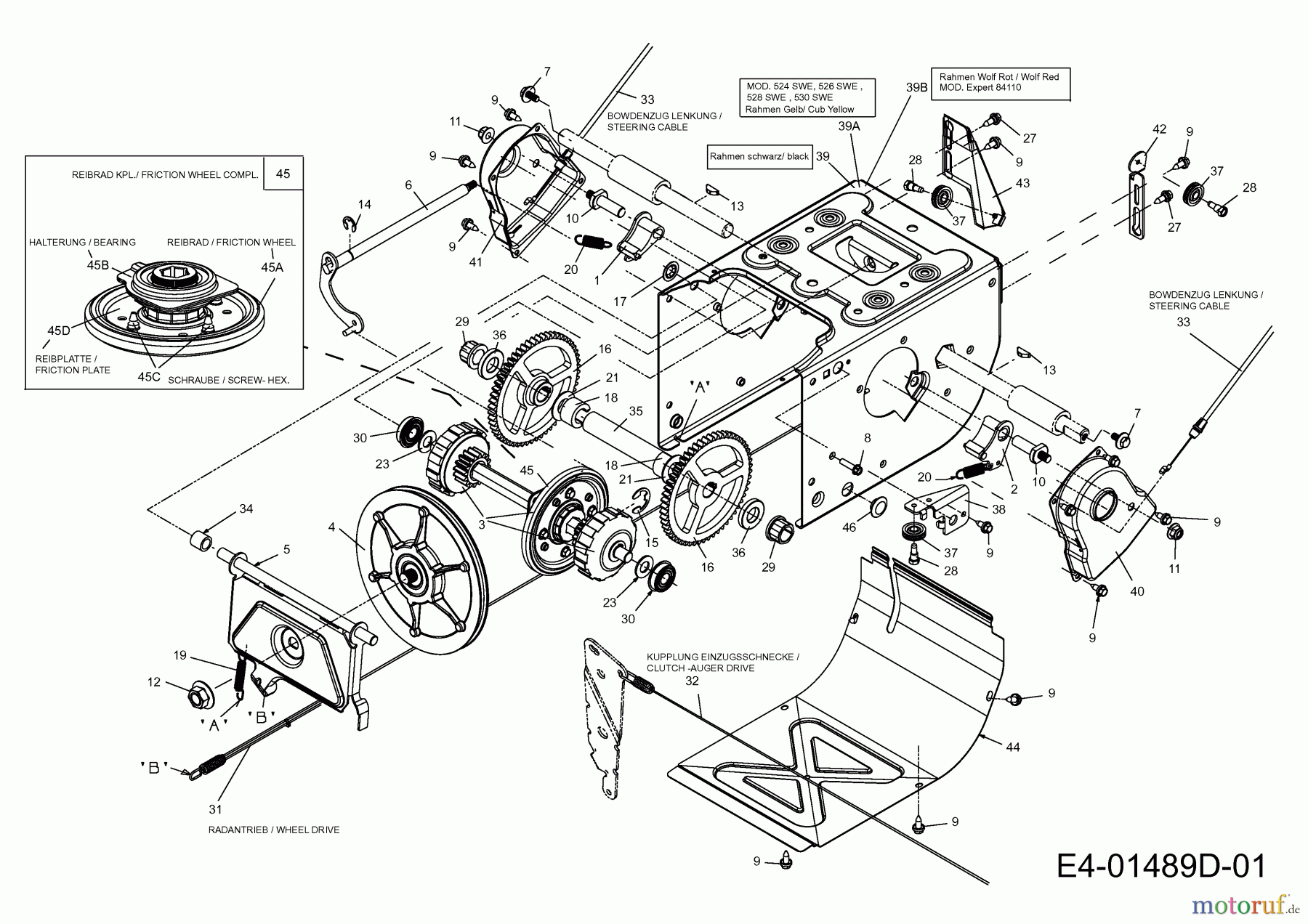  Wolf-Garten Schneefräsen Expert 6170 31AW53TR650  (2014) Fahrantrieb