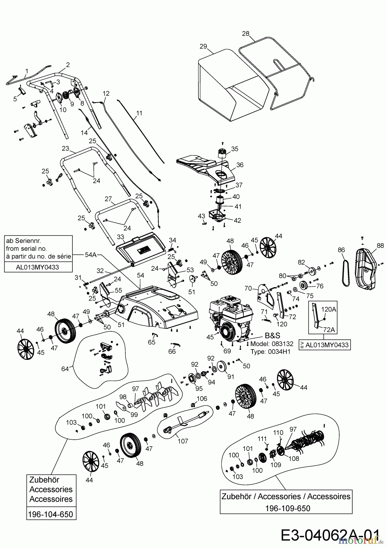 Wolf-Garten Motorvertikutierer VA 357 B 16CHGJ0F650 (2022) Grundgerät