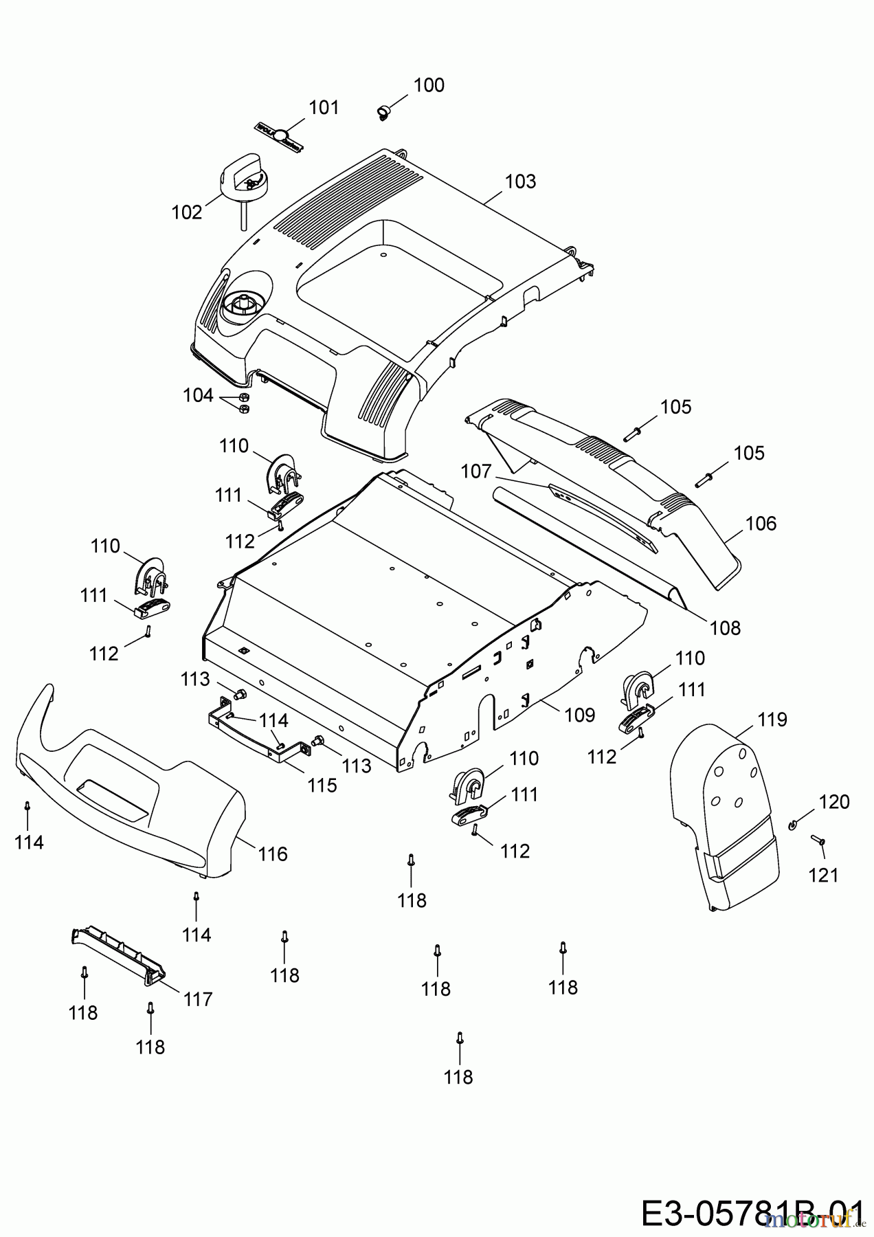 Wolf-Garten Motorvertikutierer UV 40 B 3641000 (2014) Vertikutierergehäuse