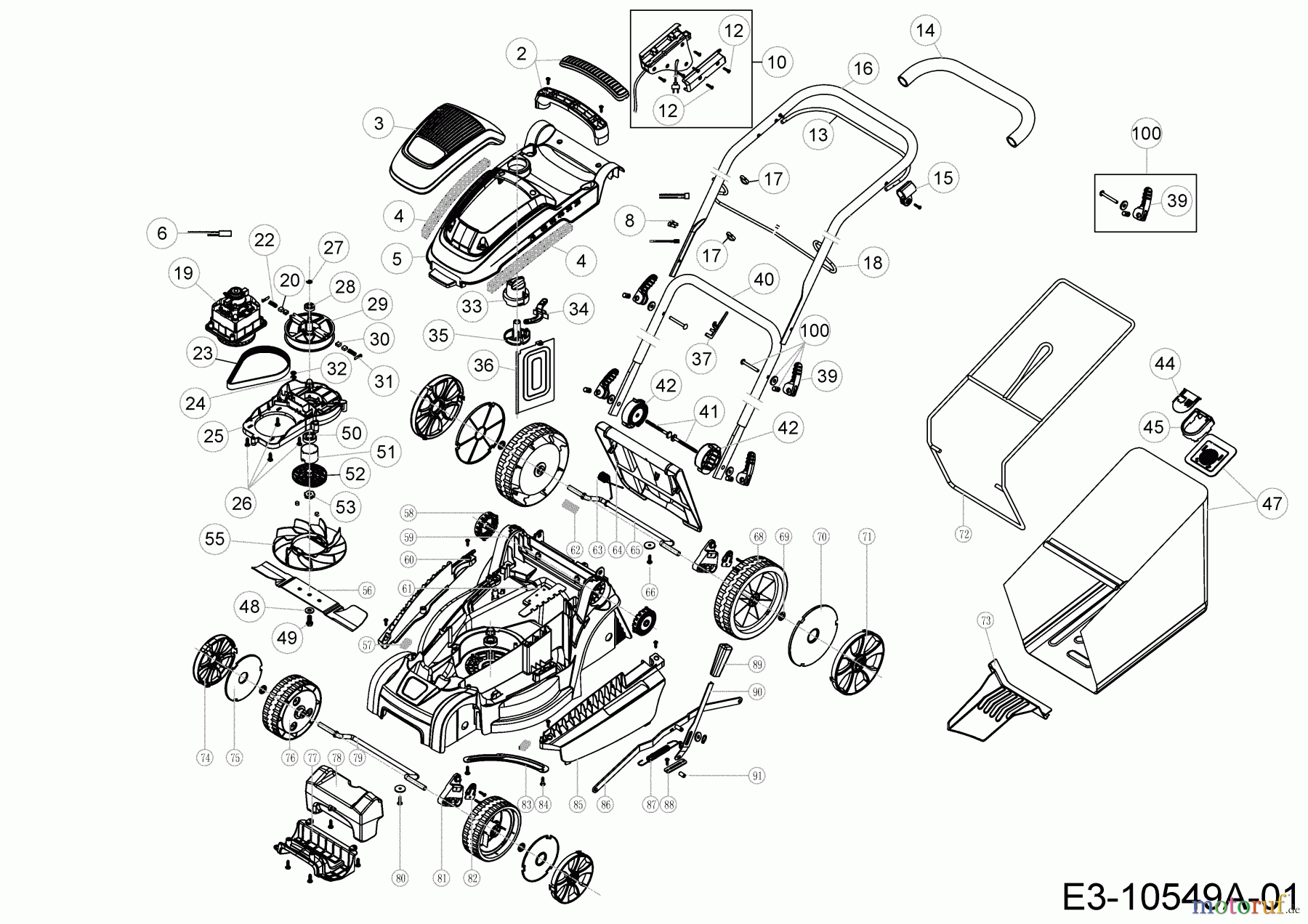  Wolf-Garten Elektromäher A 340 E 18BKEJS2C50 (2022) Grundgerät