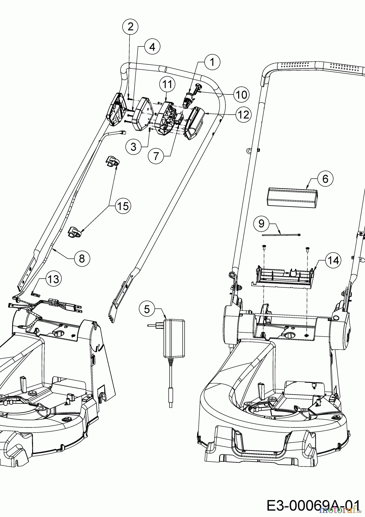  WOLF-Garten Expert Motormäher mit Antrieb Expert 53 B ES V 12ARZA9B650  (2018) Elektroteile