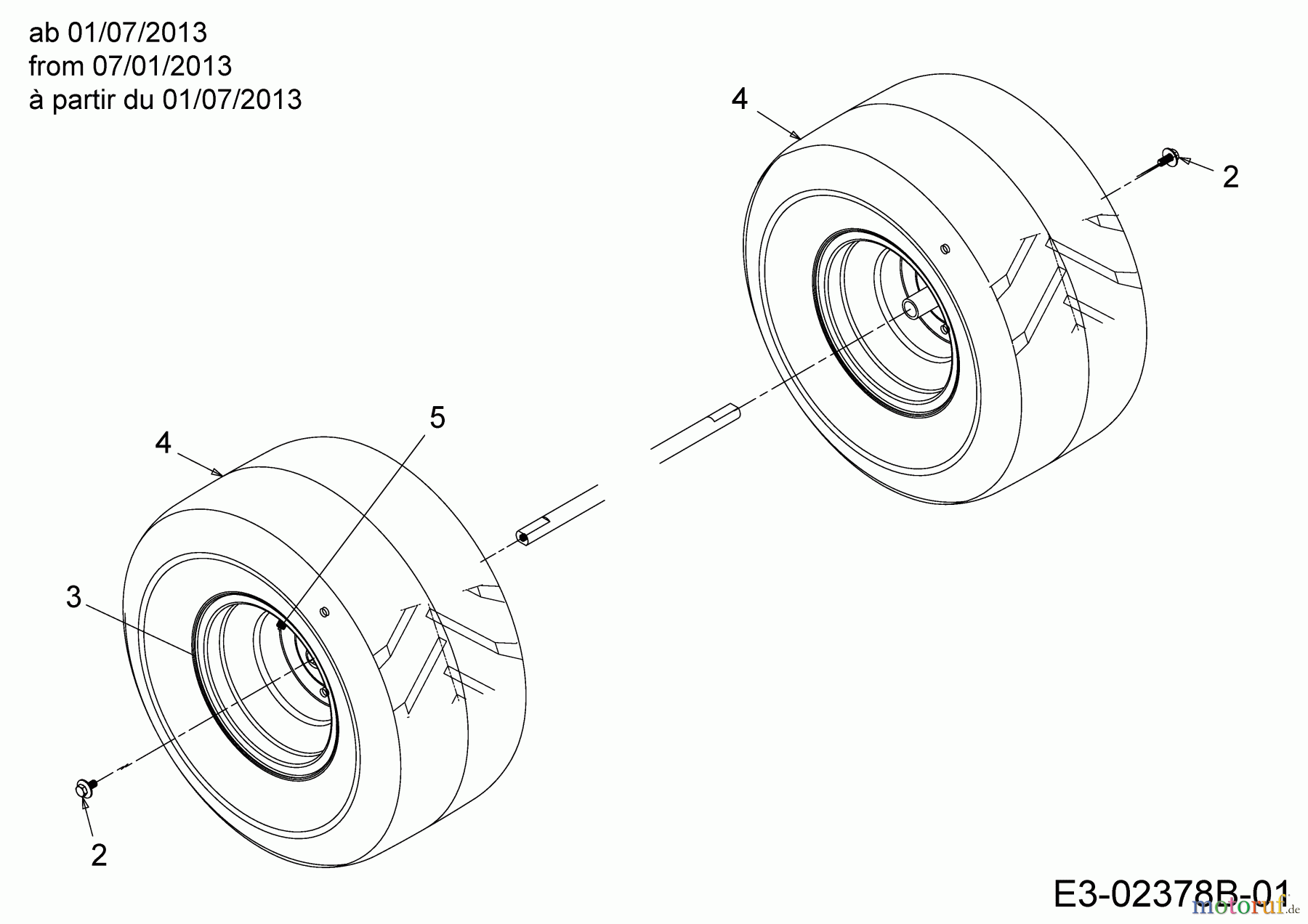  WOLF-Garten Expert Rasentraktoren Expert 92.220 H 13HF91WI650  (2014) Räder hinten 18x9.5 ab 01/07/2013