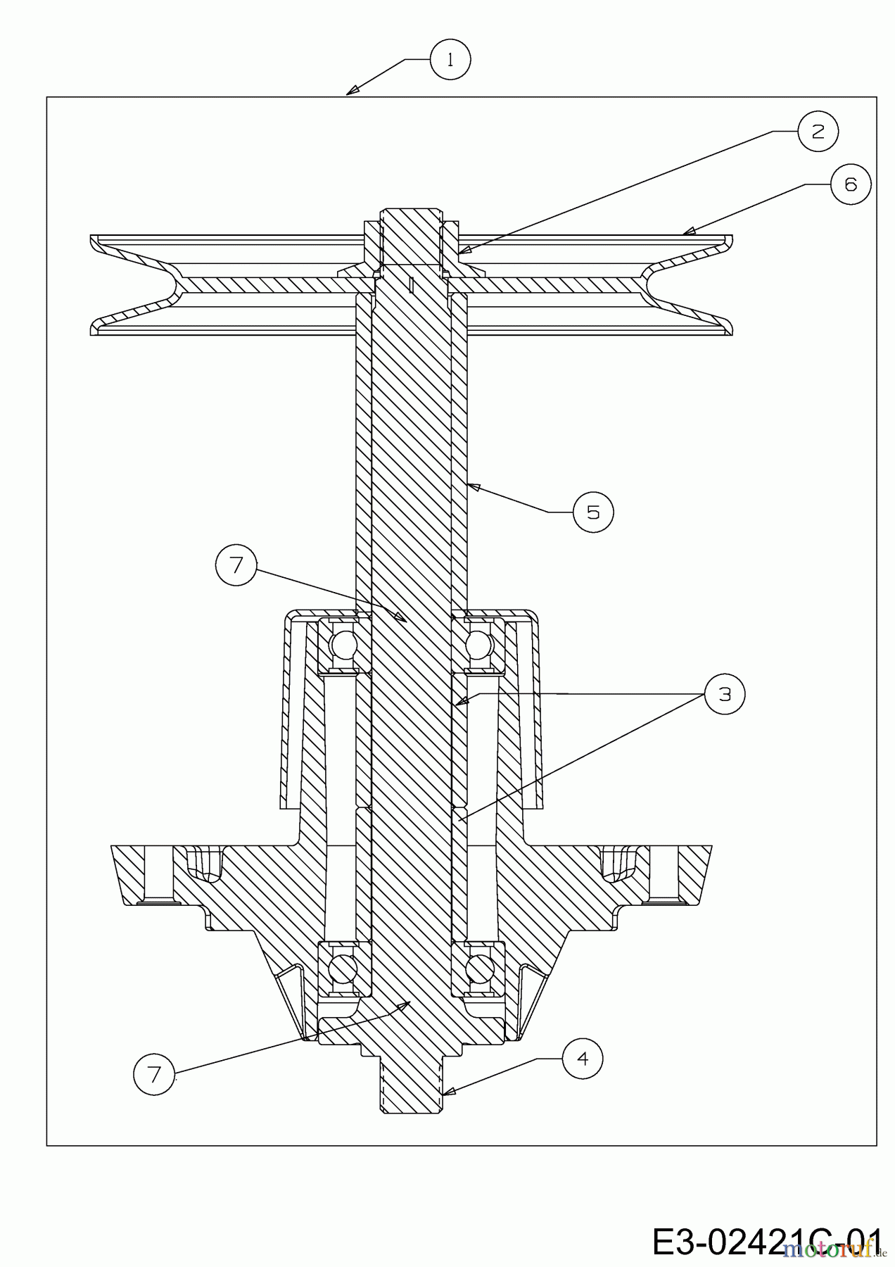  Wolf-Garten Rasentraktoren Expert 122.240 H 13AI91WJ650  (2013) Messerspindel 618-04160B