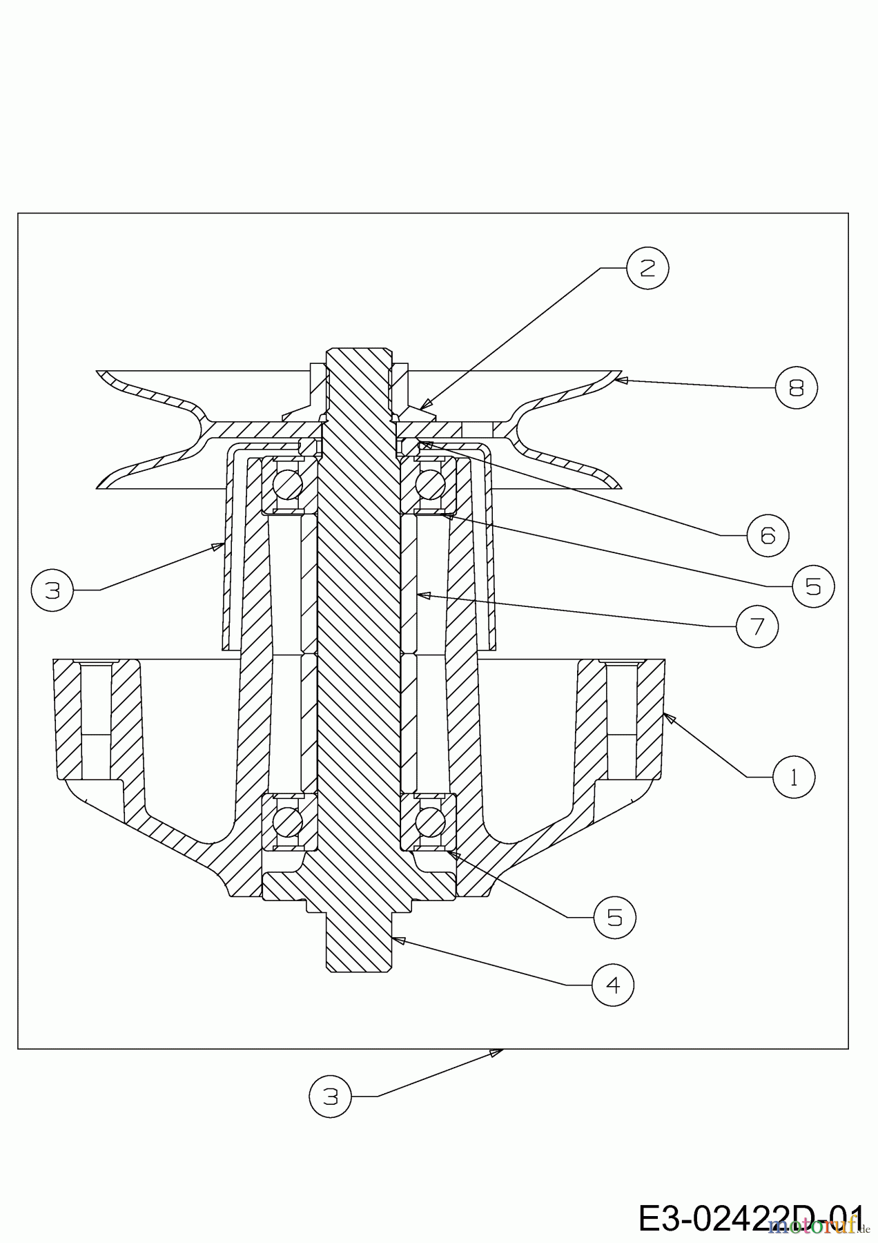 WOLF-Garten Expert Rasentraktoren Expert 122.240 H 13HI91WJ650  (2014) Messerspindel 618-04161B