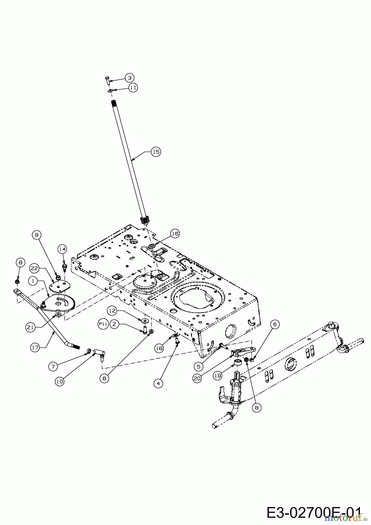  Wolf-Garten Rasentraktoren Select 96.130 T 13TH76RF650  (2014) Lenkung