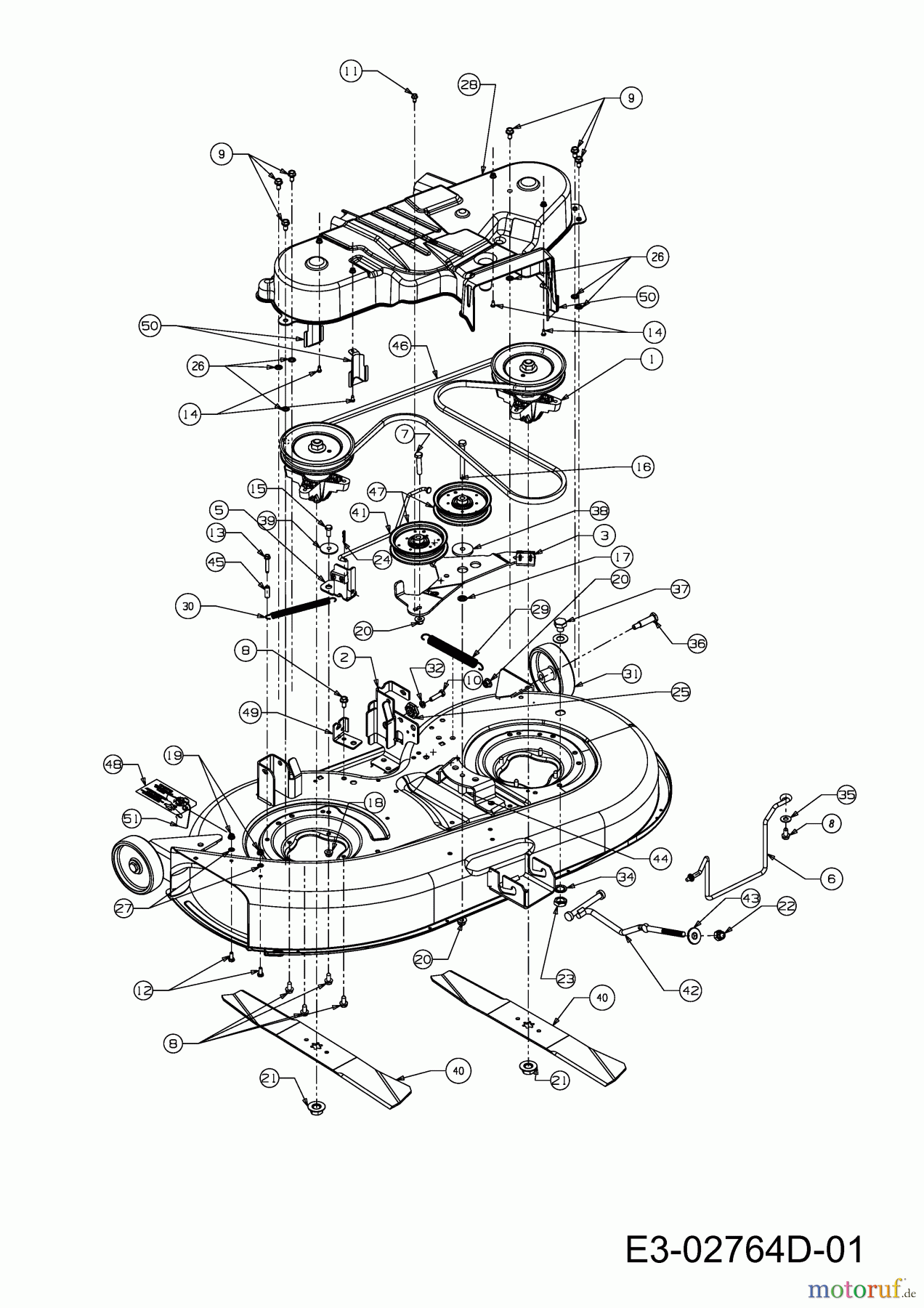  Wolf-Garten Rasentraktoren Select 107.175 T 13TN77RG650  (2011) Mähwerk G (42