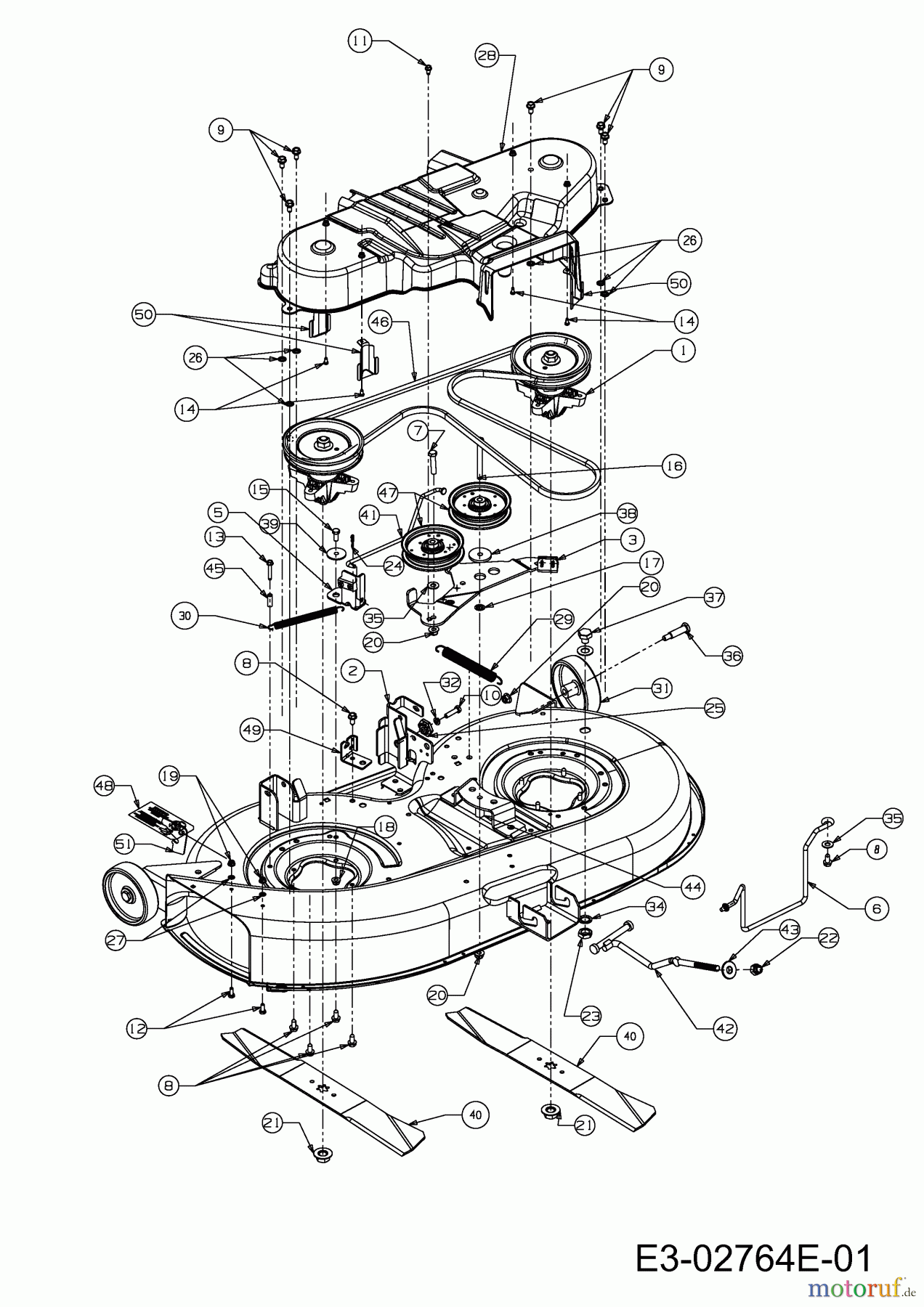  Wolf-Garten Rasentraktoren Select 107.175 T 13TN77RG650  (2012) Mähwerk G (42