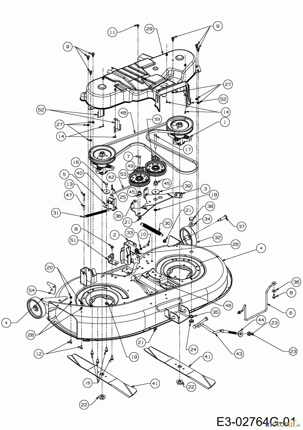  Wolf-Garten Rasentraktoren Select 107.175 T 13TN77RG650  (2014) Mähwerk G (42