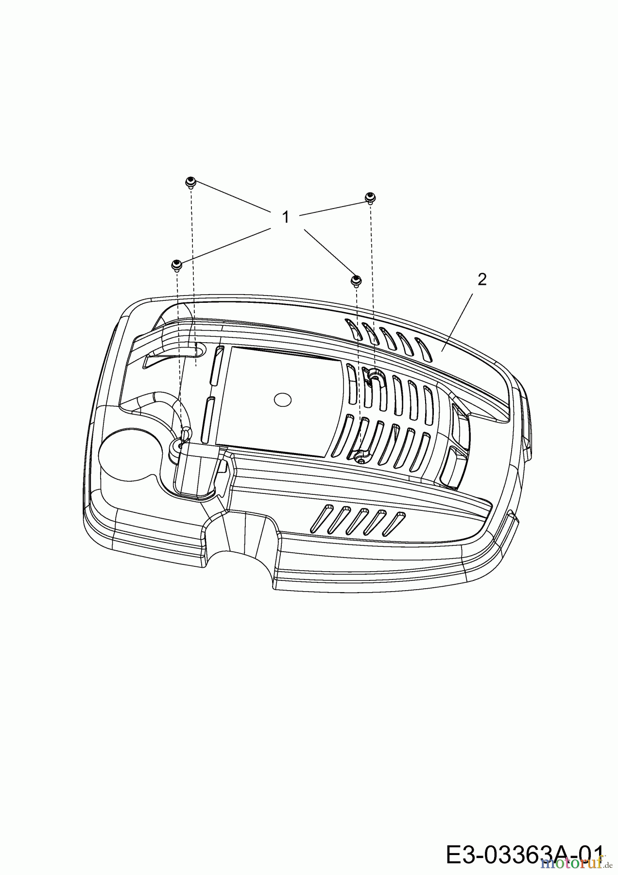  Wolf-Garten Motormäher mit Antrieb Select 4200 A 12A-LOJD650  (2014) Motorhaube M3