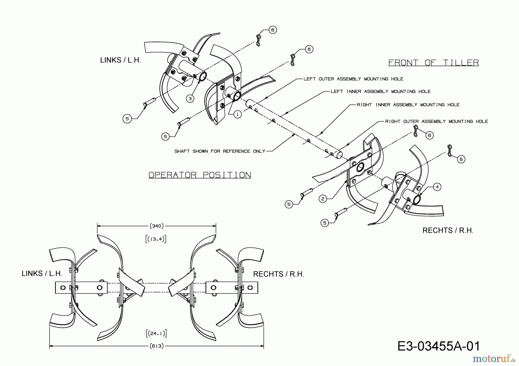  Wolf-Garten Motorhacken T 61 B 21B-253A650  (2014) Hacksterne