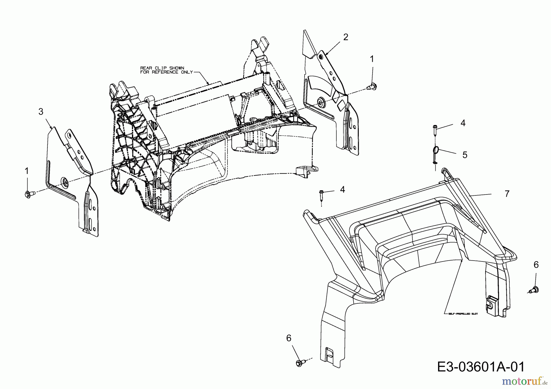  Wolf-Garten Motormäher mit Antrieb WS 46 A 12A-TZ5N650  (2015) Abdeckung hinten