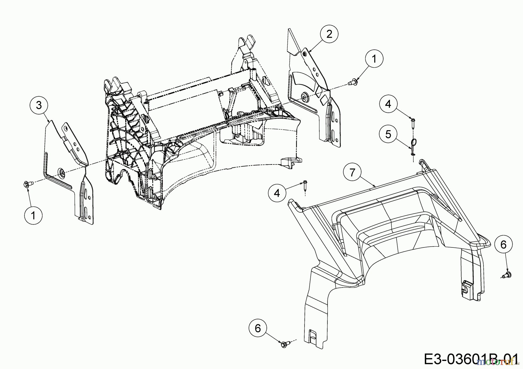  Wolf-Garten Motormäher mit Antrieb A 460 AHW 12B-TV5M650  (2016) Abdeckung hinten