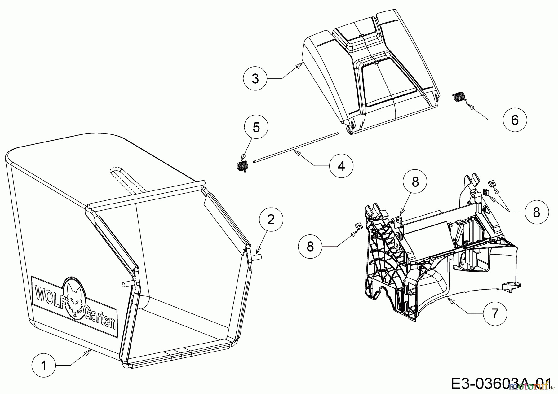  Wolf-Garten Motormäher mit Antrieb S 4600 AHW 12A-TR5M650  (2015) Grasfangsack