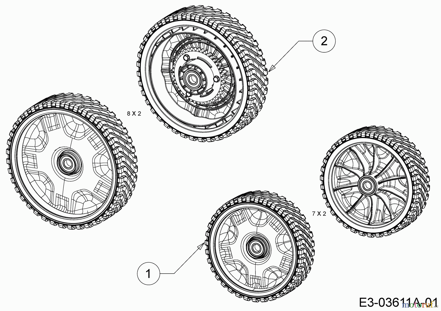 WOLF-Garten Expert Motormäher mit Antrieb Expert 420 A 12A-LUSC650 (2014) Räder