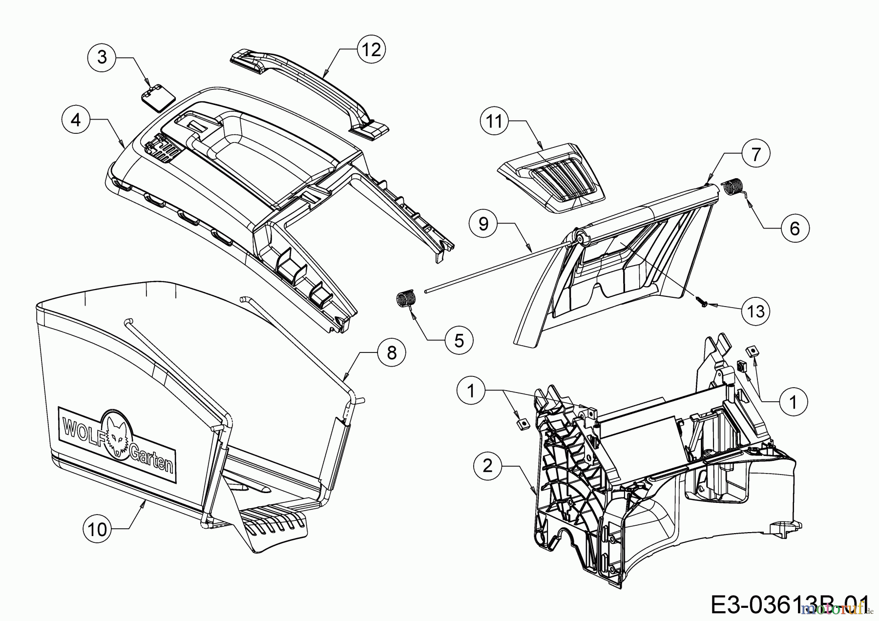  WOLF-Garten Expert Motormäher mit Antrieb Expert 460 A 12B-TUKC650  (2016) Grasfangsack, Heckklappe, Leitstück hinten