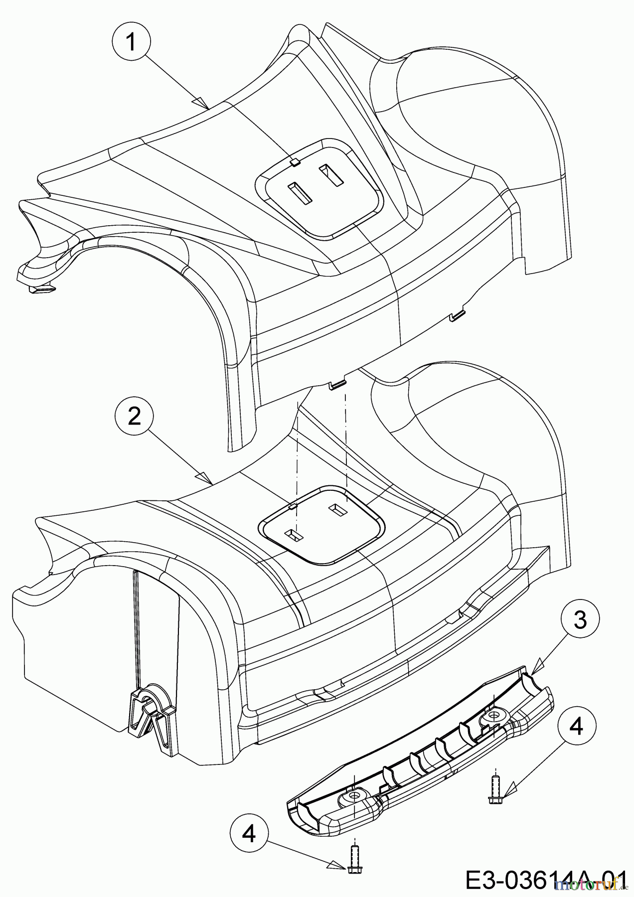  Wolf-Garten Motormäher mit Antrieb Ambition 420 AHW 12A-LV5N650  (2014) Abdeckung Vorderachse