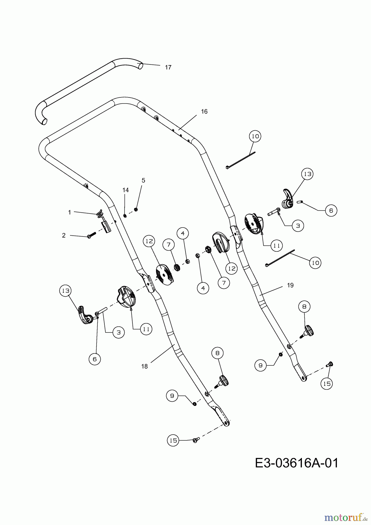  Wolf-Garten Motormäher mit Antrieb A 460 AHVHW 12AQTVCQ650  (2015) Holm