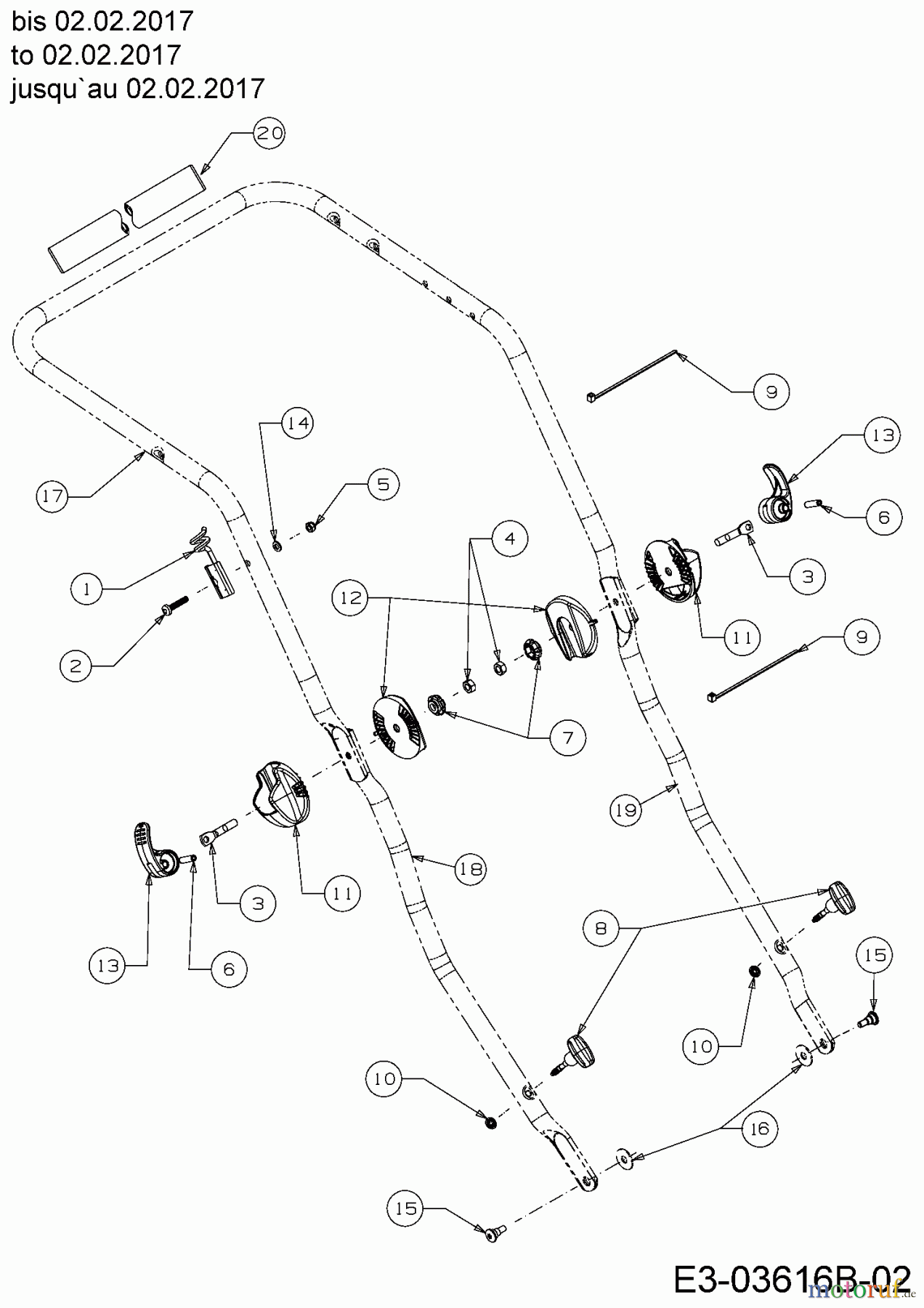  Wolf-Garten Motormäher mit Antrieb A 460 AVHWIS 12ARTV7E650  (2017) Holm bis 02.02.2017