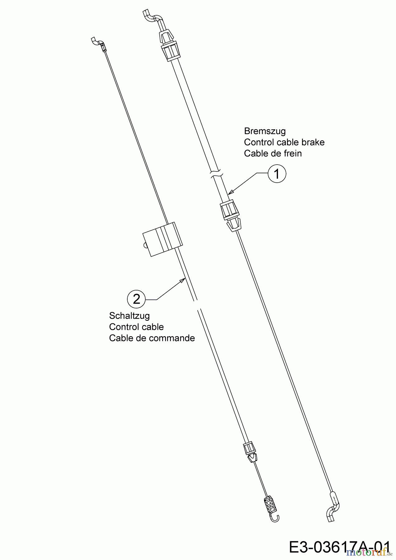  Wolf-Garten Motormäher mit Antrieb S 4600 AHW 12A-TR5M650  (2015) Bowdenzüge