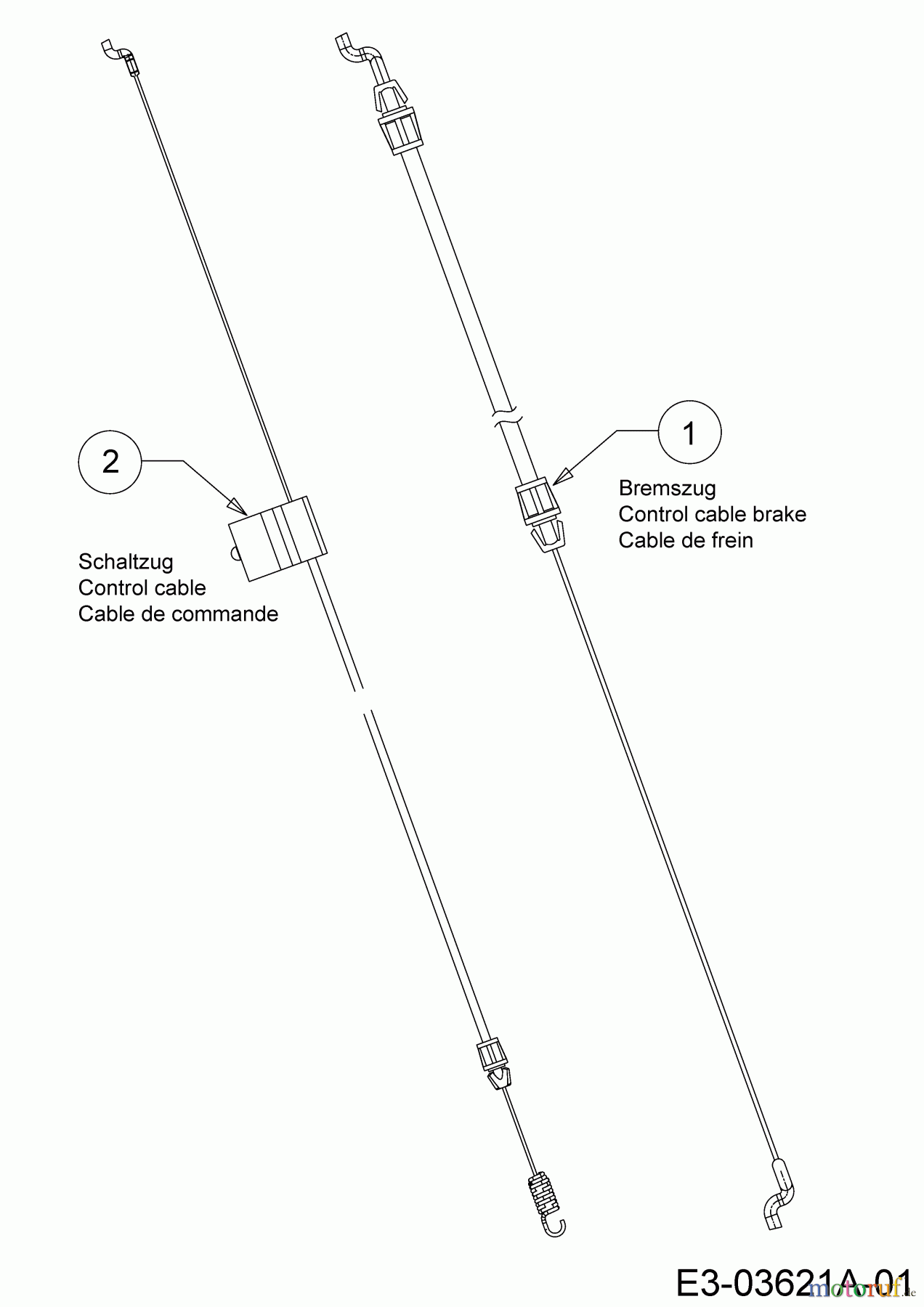  Wolf-Garten Motormäher mit Antrieb AT 460 AHHW 12A-TVCQ650  (2016) Bowdenzüge