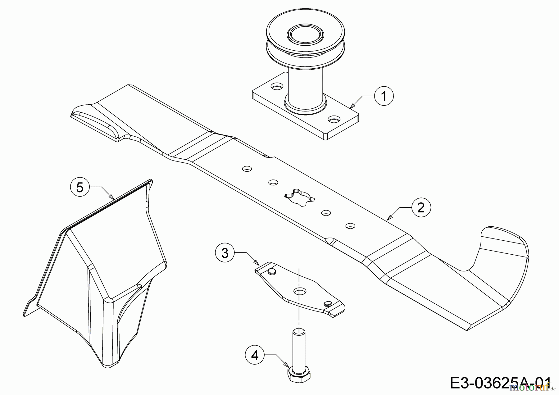  Wolf-Garten Motormäher mit Antrieb A 460 AHVHW 12AQTVDQ650  (2017) Messer, Messeraufnahme, Mulchstopfen