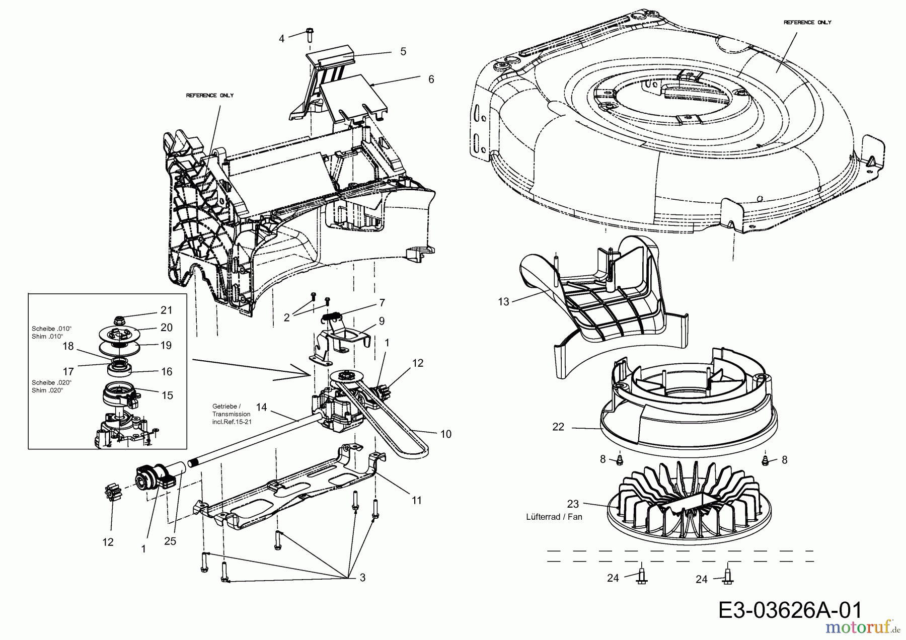  Wolf-Garten Motormäher mit Antrieb A 460 AVHW 12AQTV6K650  (2015) Getriebe, Keilriemen