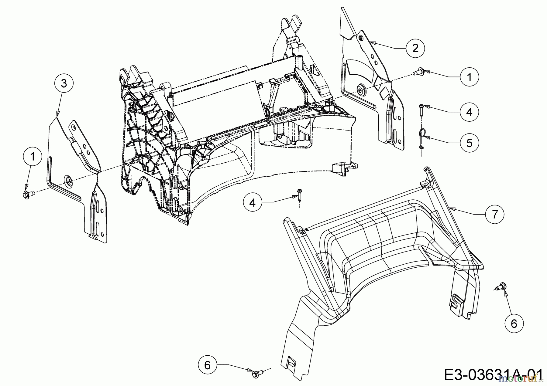  Wolf-Garten Motormäher mit Antrieb AT 420 AHHW 12A-LVCQ650  (2016) Abdeckung hinten