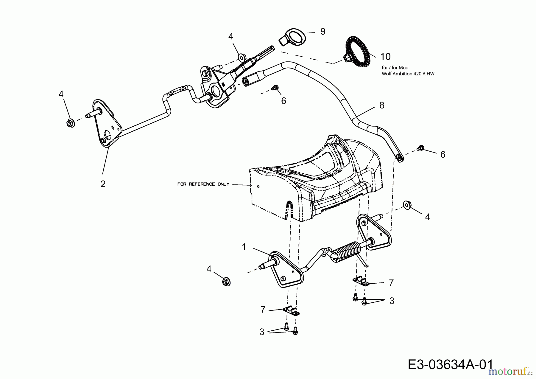  Wolf-Garten Motormäher mit Antrieb A 420 AHW 12A-LV5N650  (2015) Höhenverstellung