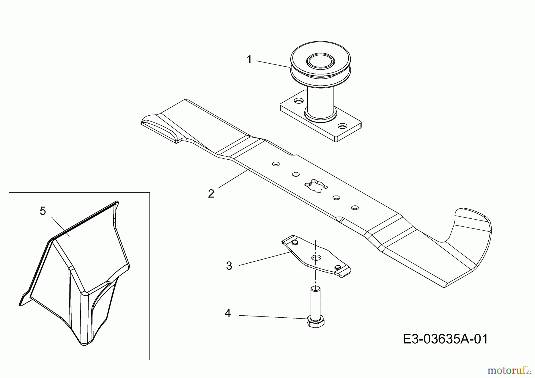  Wolf-Garten Motormäher mit Antrieb A 420 AHW 12B-PO5M650  (2016) Messer, Messeraufnahme, Mulchstopfen