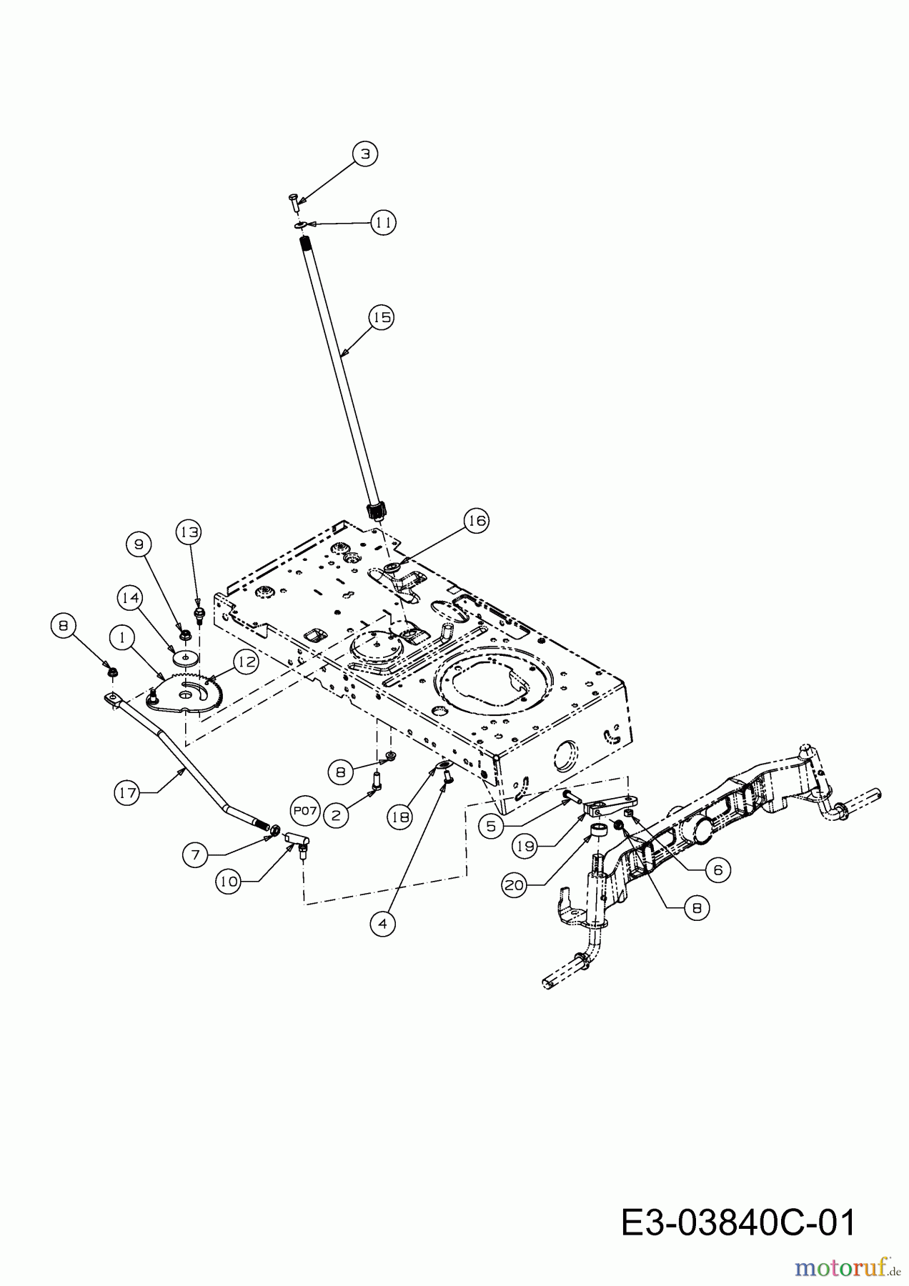 Wolf-Garten Rasentraktoren Select 105.155 T 13RM77RN650 (2012) Lenkung