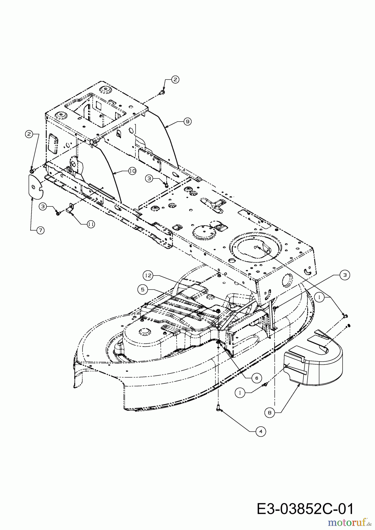 Wolf-Garten Rasentraktoren Select 107.175 T 13TN77RG650 (2011) Abdeckungen Mähwerk G (42