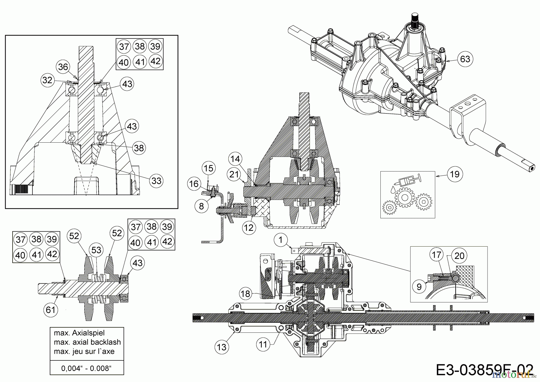  Wolf-Garten Rasentraktoren S 92.130 T 13HH76WE650  (2015) Getriebe 618-04575A