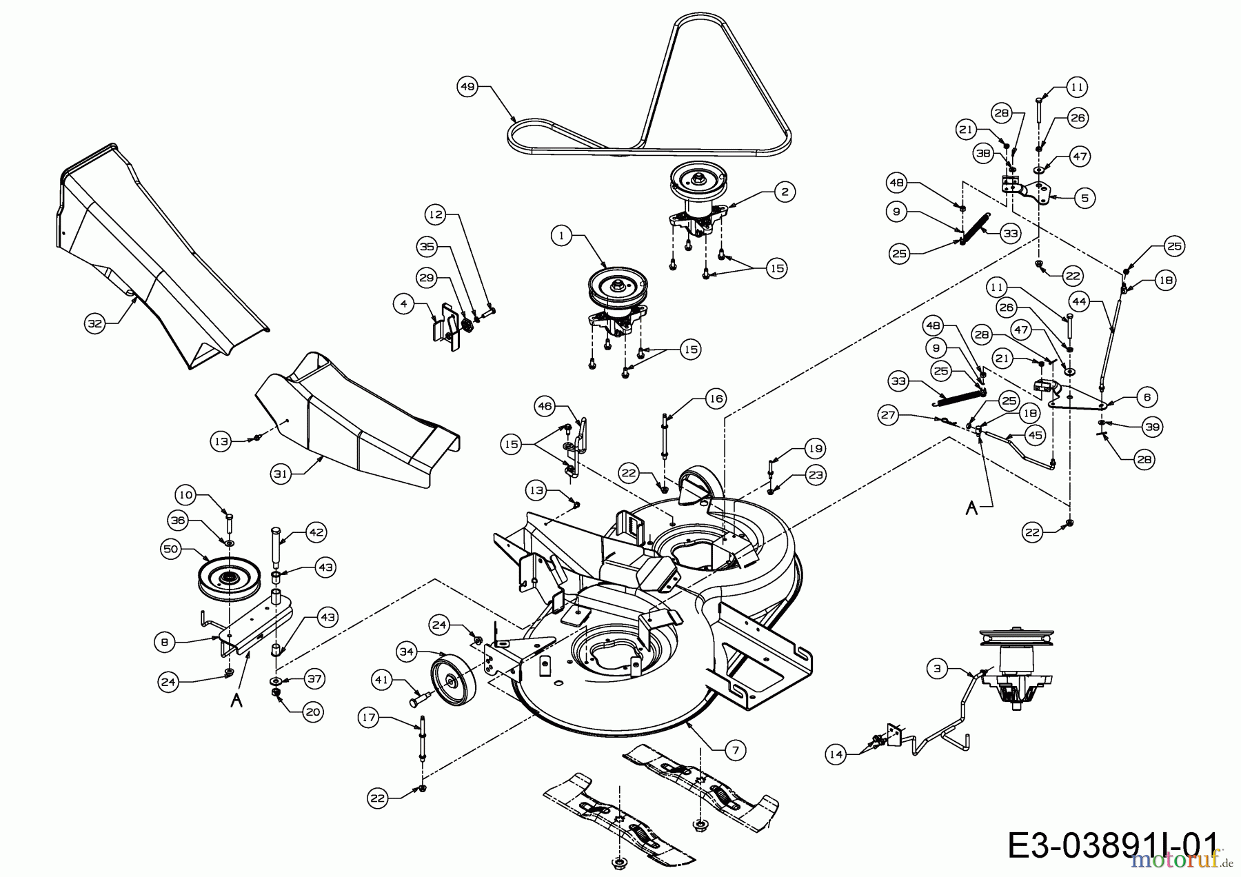  Wolf-Garten Rasentraktoren A 92.165 H 13HN71WE650  (2015) Mähwerk E (36
