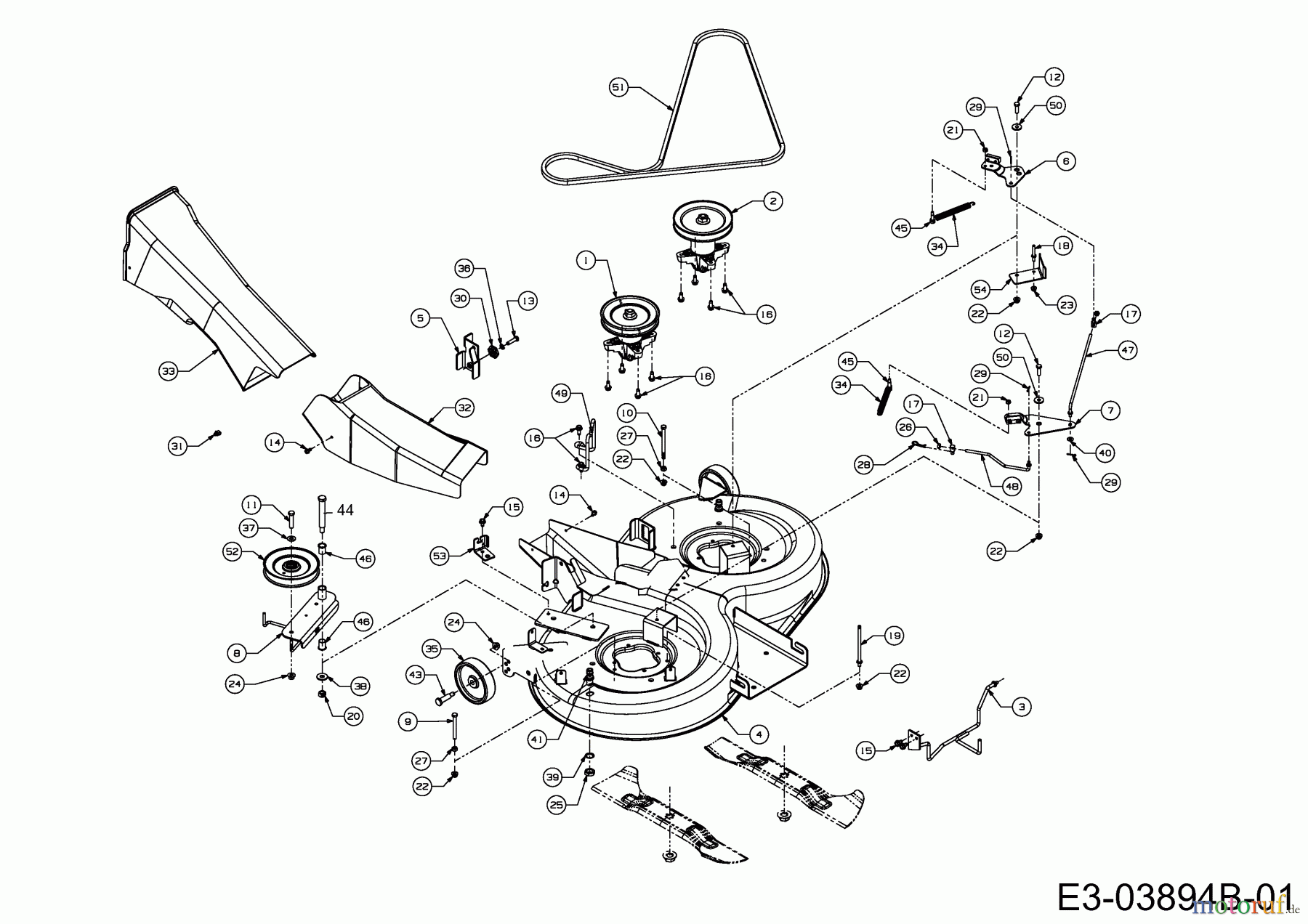  Wolf-Garten Rasentraktoren Blue Power 105.200 H 13RT71RN650  (2011) Mähwerk N (41
