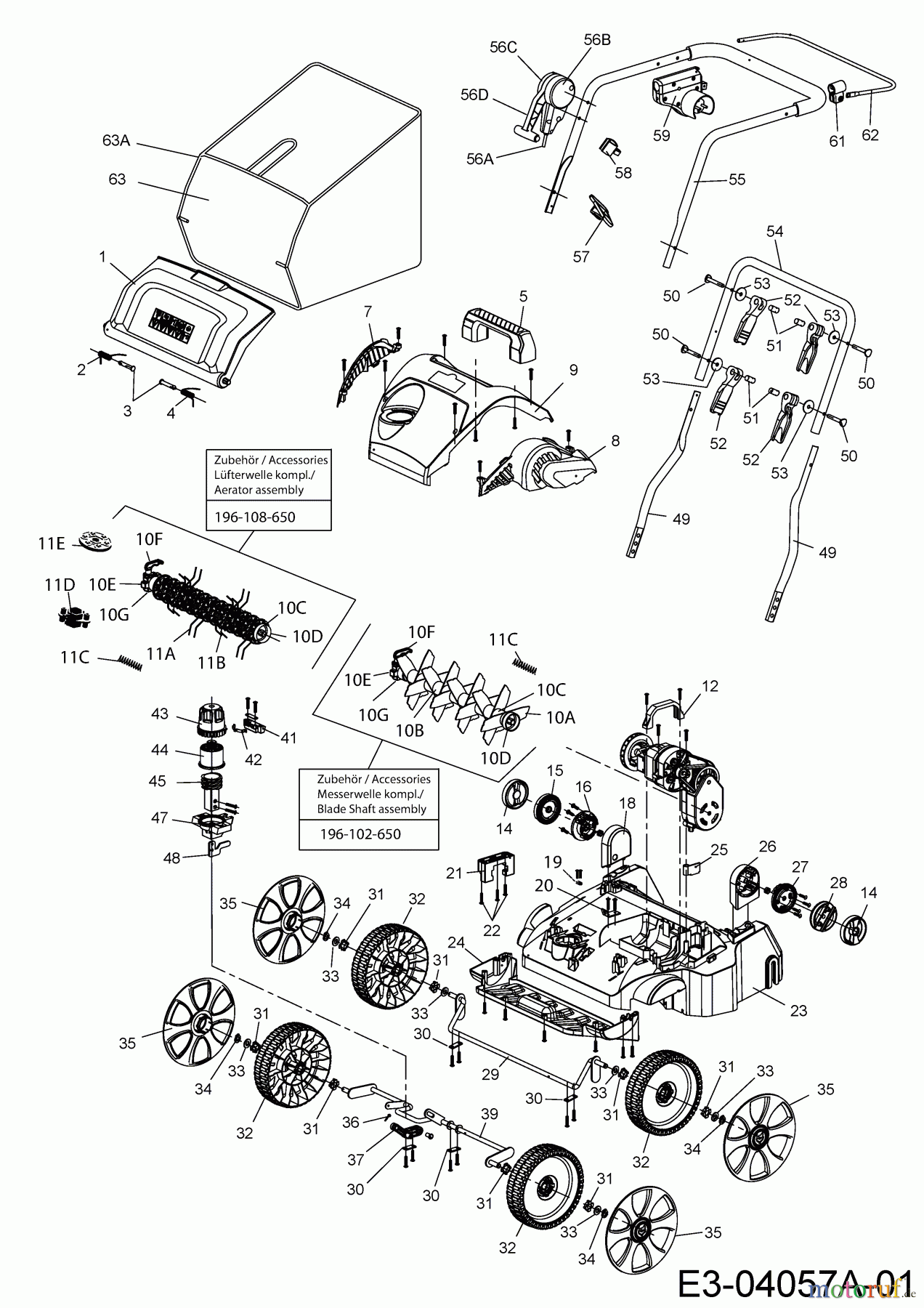  Wolf-Garten Elektrovertikutierer Ambition V 346 E 16AFEHOA650  (2014) Grundgerät