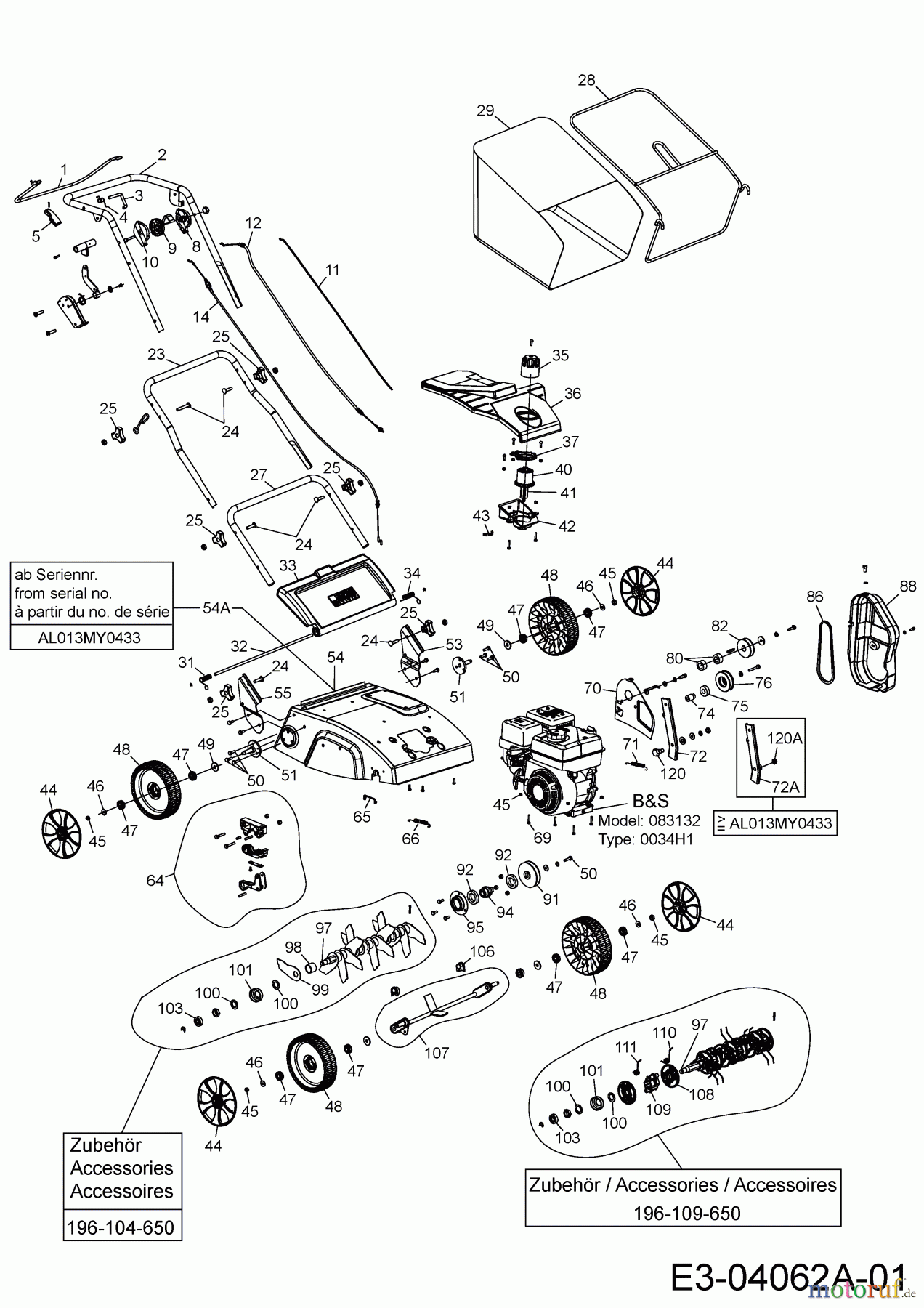  Wolf-Garten Motorvertikutierer VA 357 B 16BHGJ0F650  (2018) Grundgerät