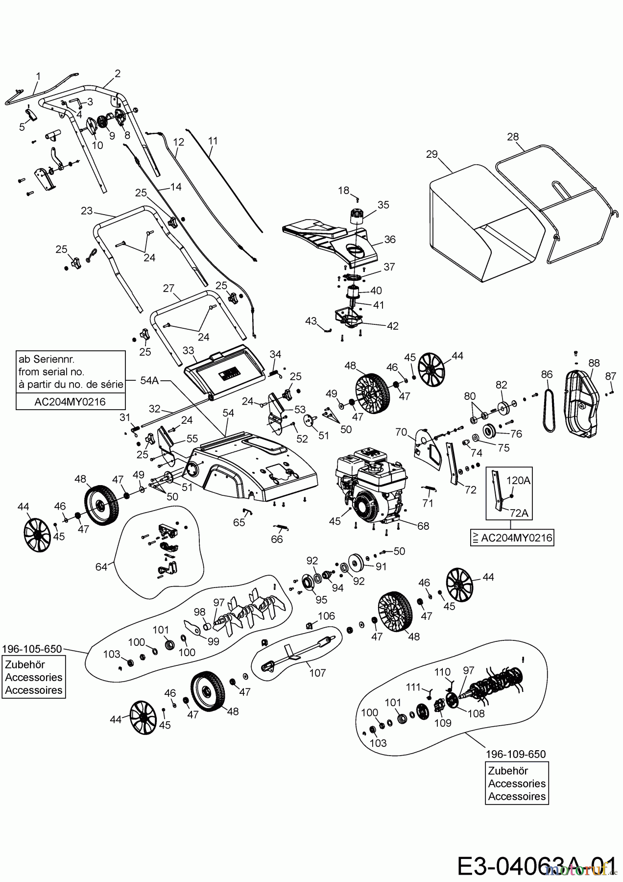  Wolf-Garten Motorvertikutierer VA 389 B 16AHHJ0H650  (2015) Grundgerät