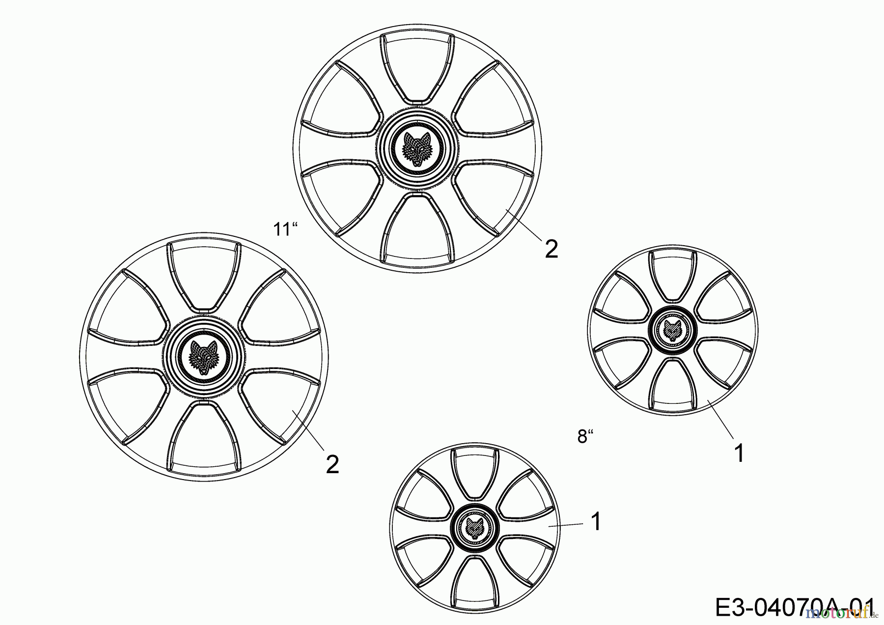  Wolf-Garten Motormäher mit Antrieb ST 5300 AHW 12B-PRJ6650  (2016) Radkappen