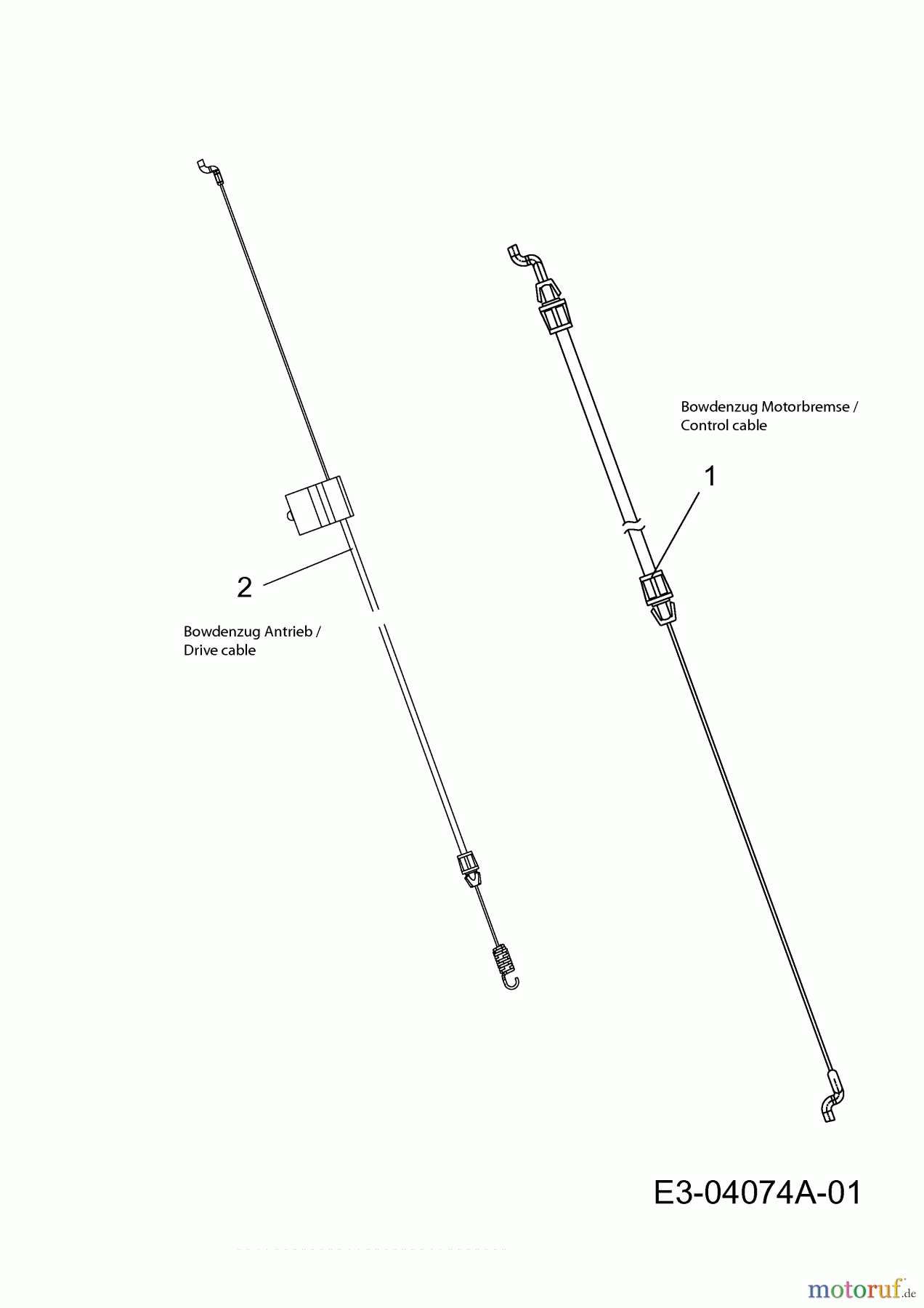  Wolf-Garten Motormäher mit Antrieb S 5300 A 12A-PO5M650  (2015) Bowdenzüge