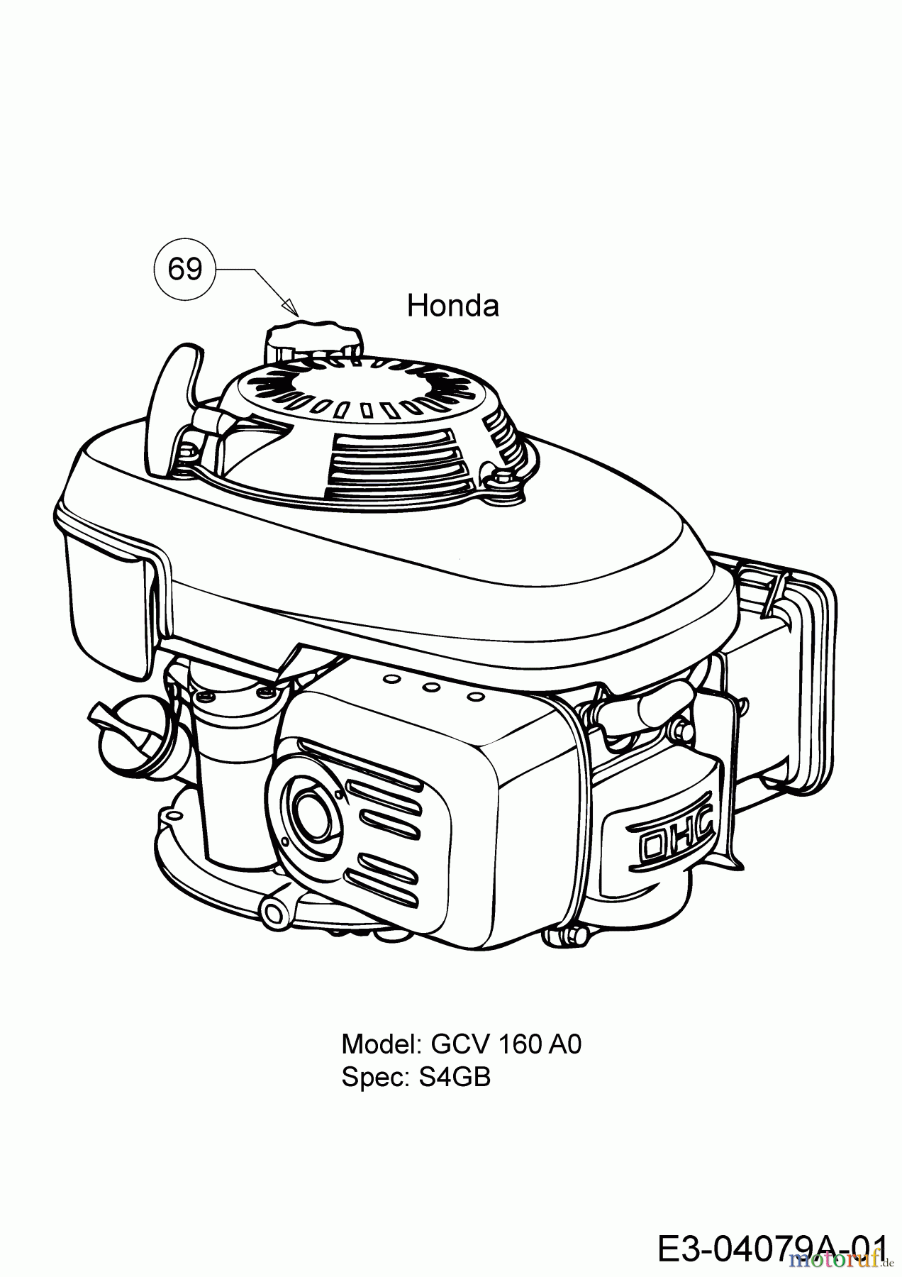  Wolf-Garten Motormäher mit Antrieb AT 460 AHHW 12B-TVCQ650  (2017) Motor Honda