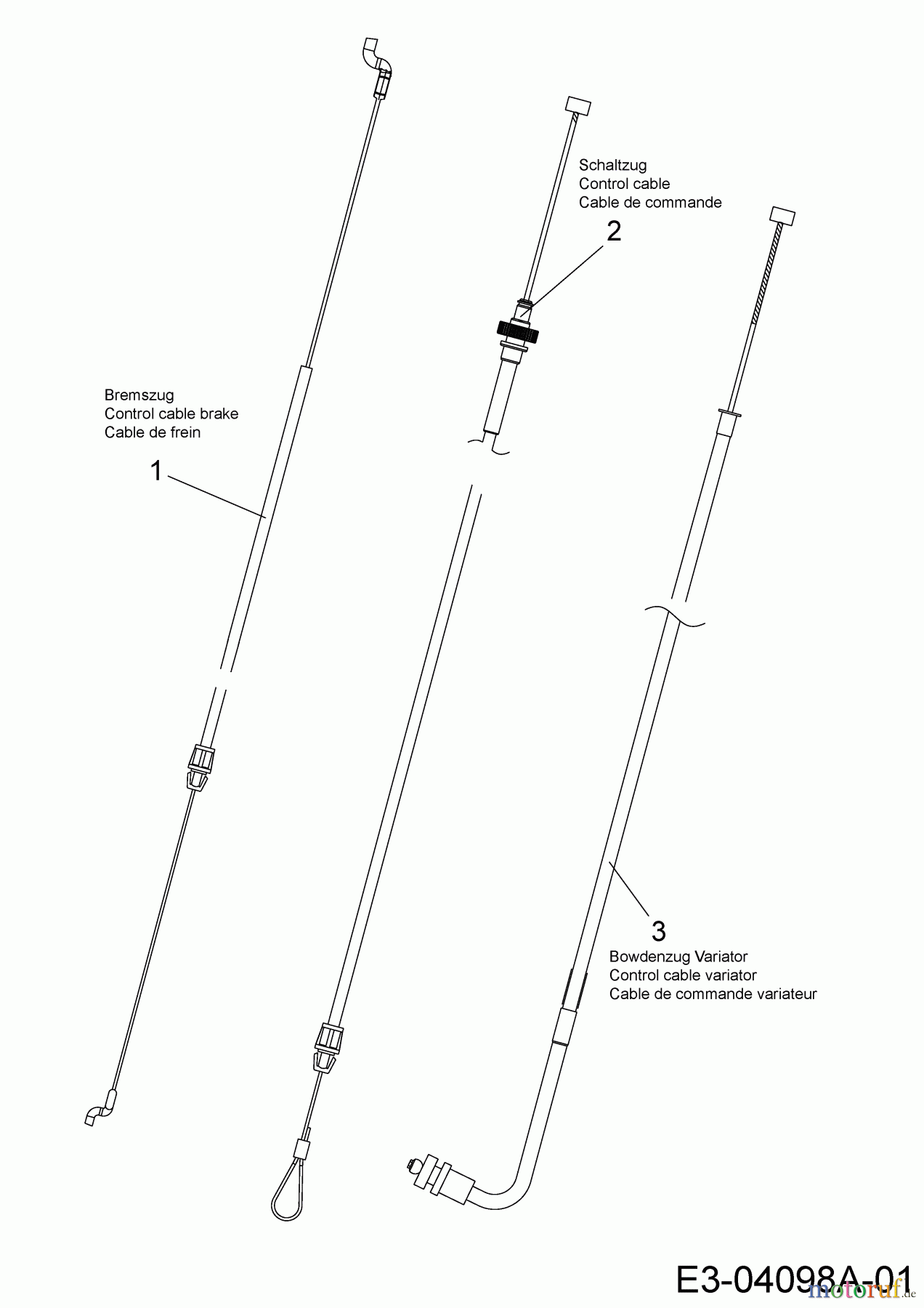  Wolf-Garten Motormäher mit Antrieb A 460 AHVHW 12AQTVCQ650  (2017) Bowdenzüge