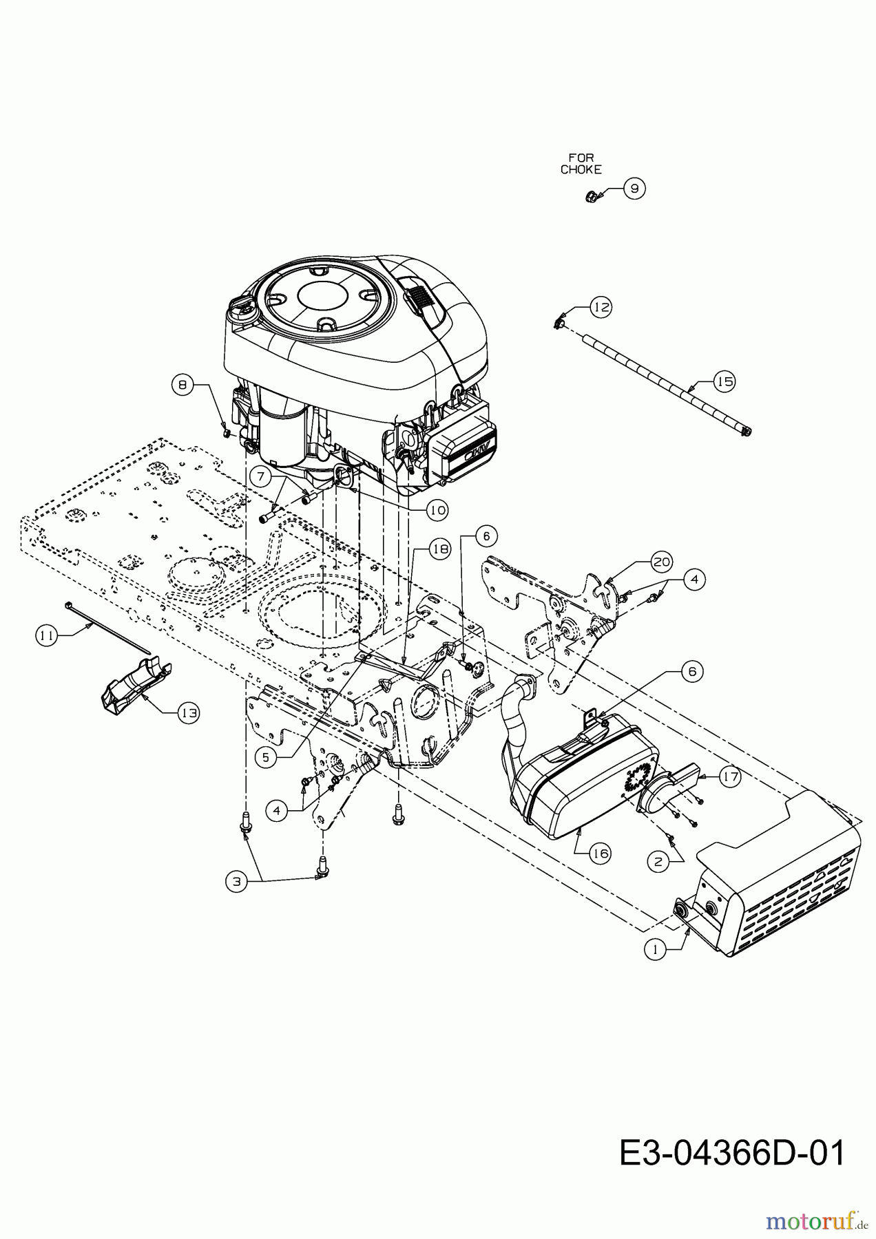  Wolf-Garten Rasentraktoren Select 105.155 T 13RM77RN650  (2012) Motorzubehör