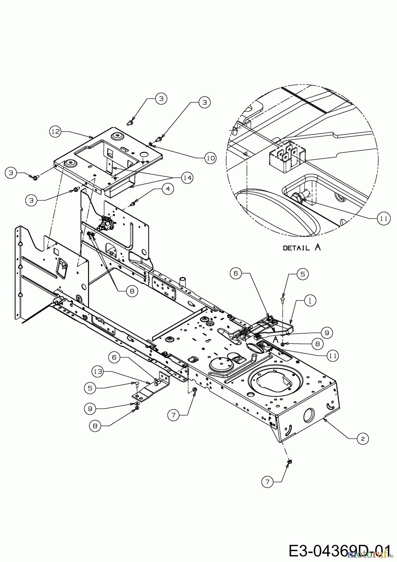  Wolf-Garten Rasentraktoren Select 105.155 T 13RM77RN650  (2014) Rahmen