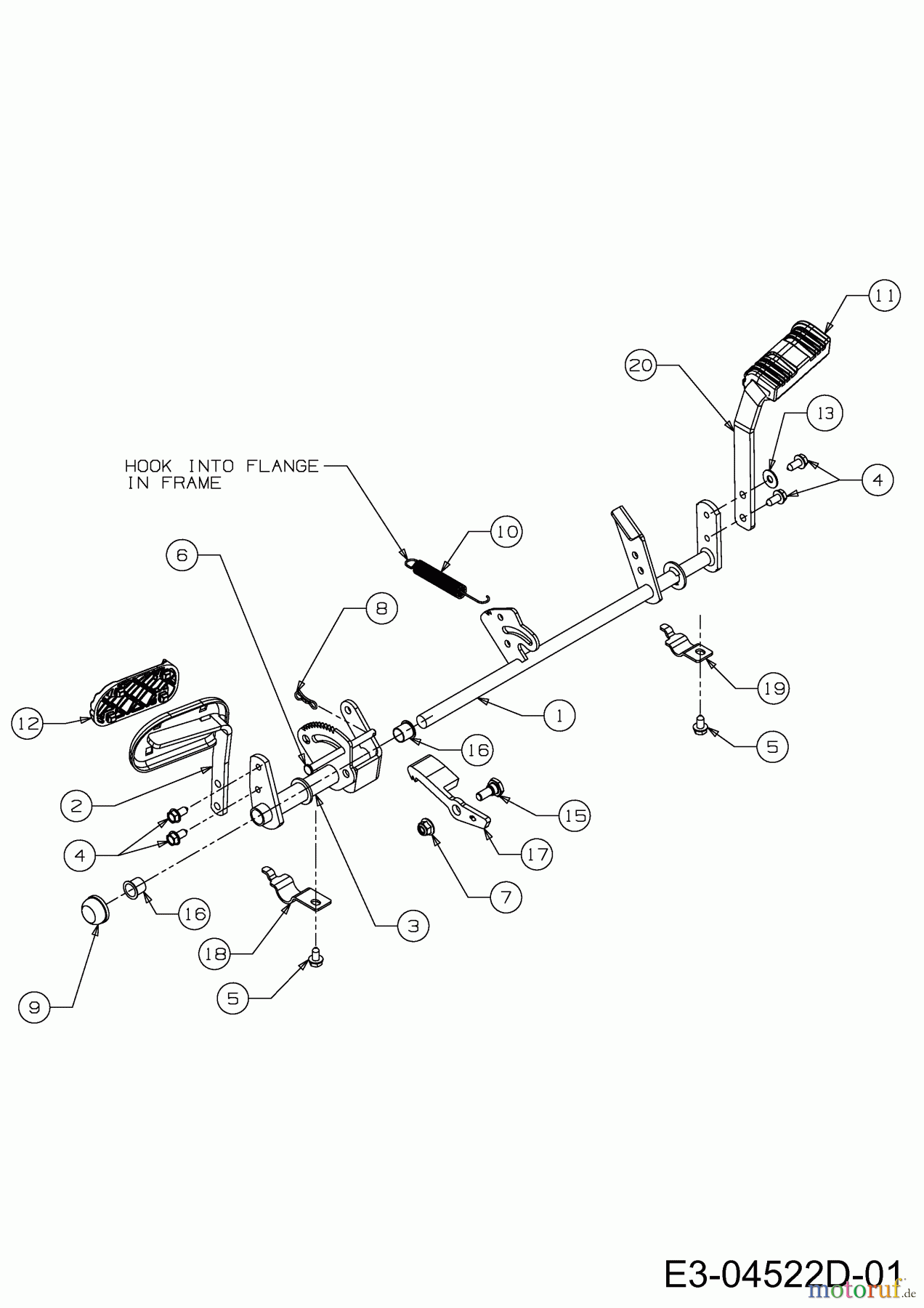  Wolf-Garten Rasentraktoren Expert 92.155 A 13BD90WE650  (2013) Pedale